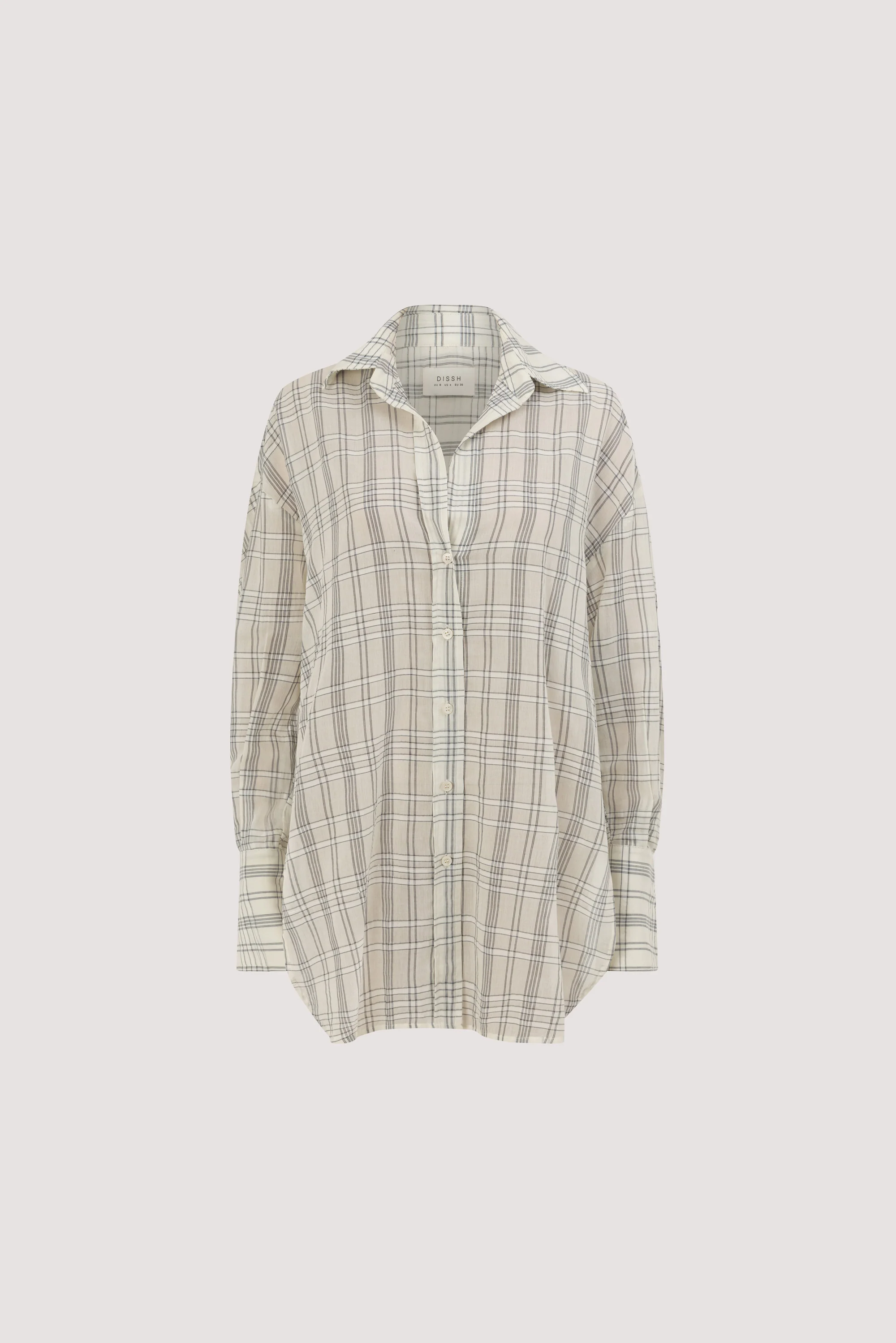 PETRA OFF WHITE CHECK SHIRT - Image 7