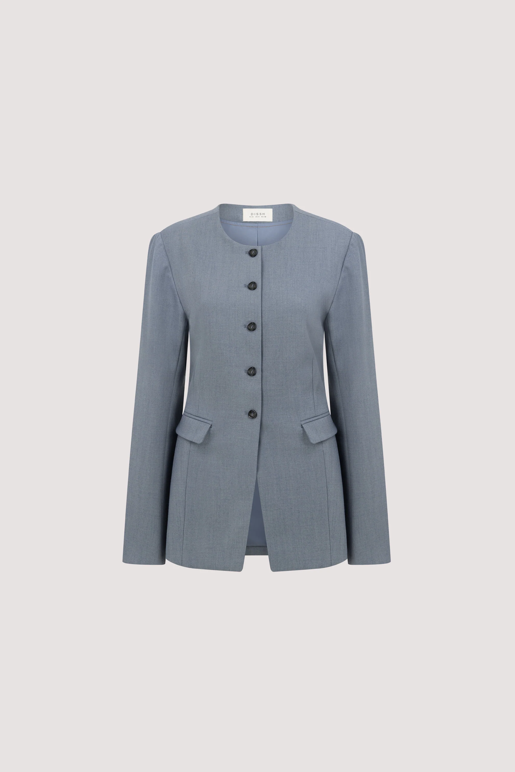 PEYTON DUSTY BLUE COLLARLESS BLAZER - Image 9