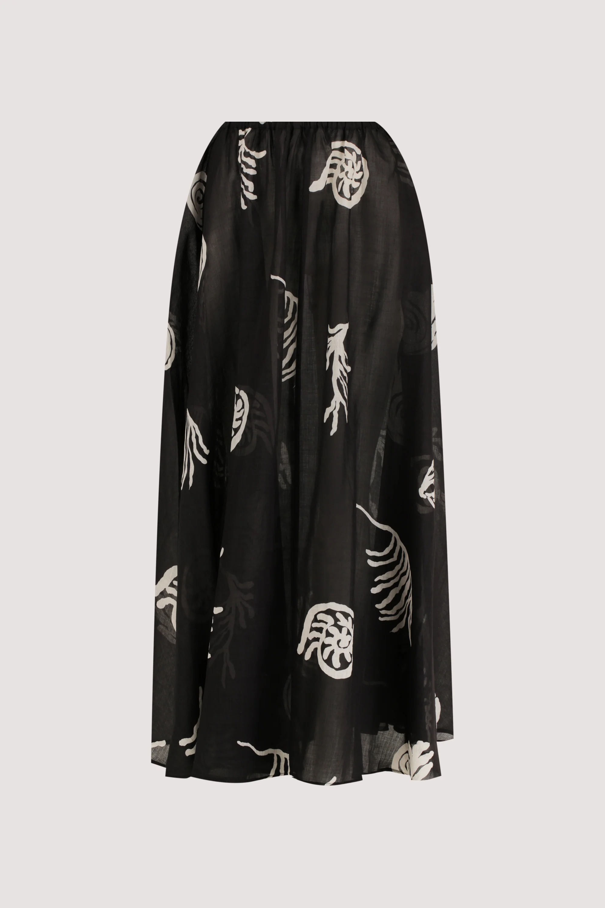 POSITANO BLACK RAMIE MIDI SKIRT - Image 8