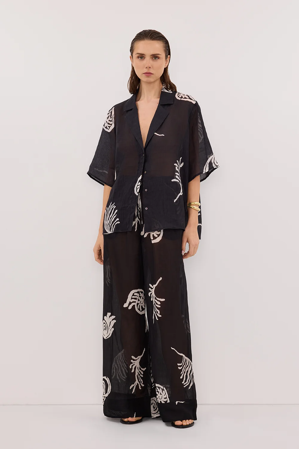 POSITANO BLACK RAMIE SHIRT
