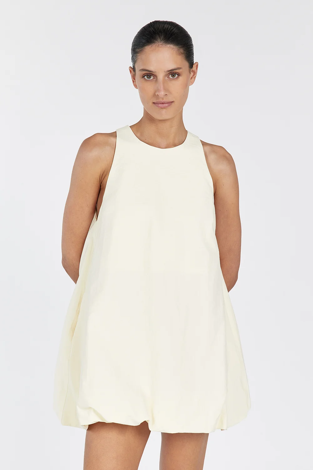 RENEE BUTTER HIGH NECK MINI DRESS - Image 2