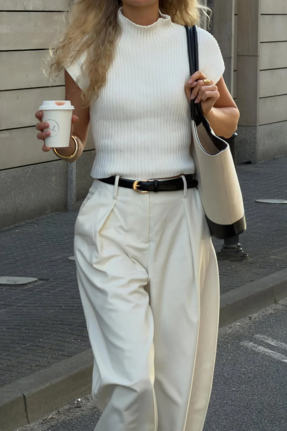 ROMY CREAM BARREL LEG TAILORED PANT - Image 8
