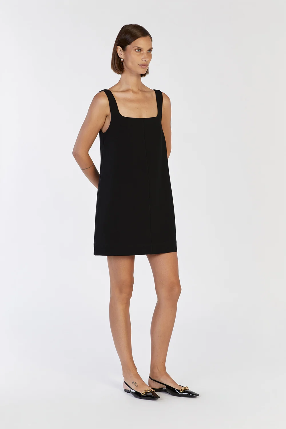 ROSA BLACK SHIFT MINI DRESS - Image 3