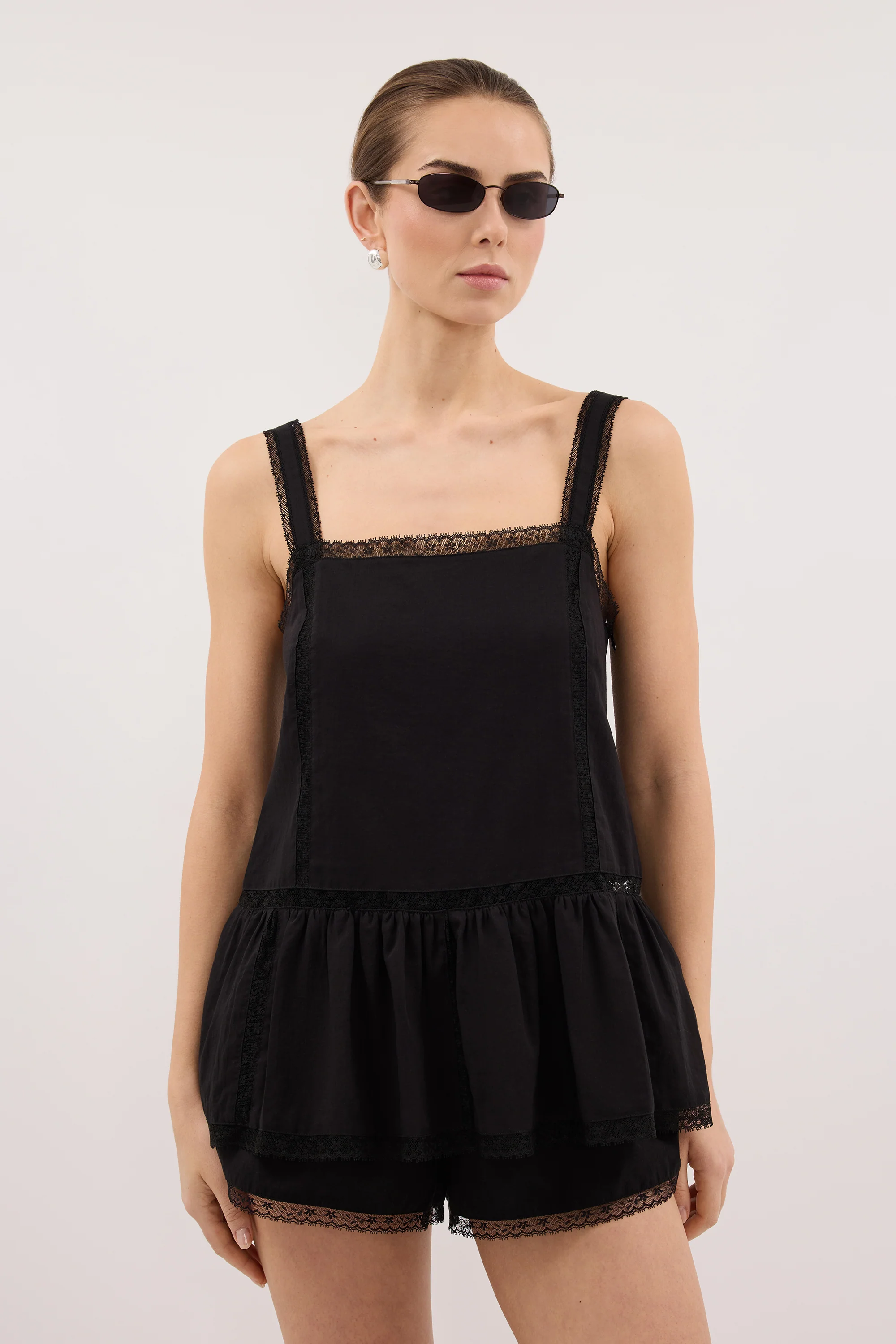 ROSIN BLACK COTTON VOILE TOP - Image 2