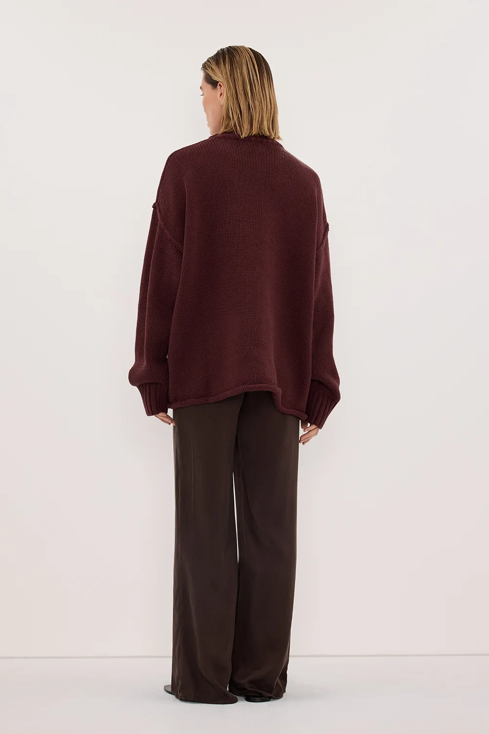 ROY WALNUT OVERSIZED LONGLINE KNIT JUMPER - Image 4