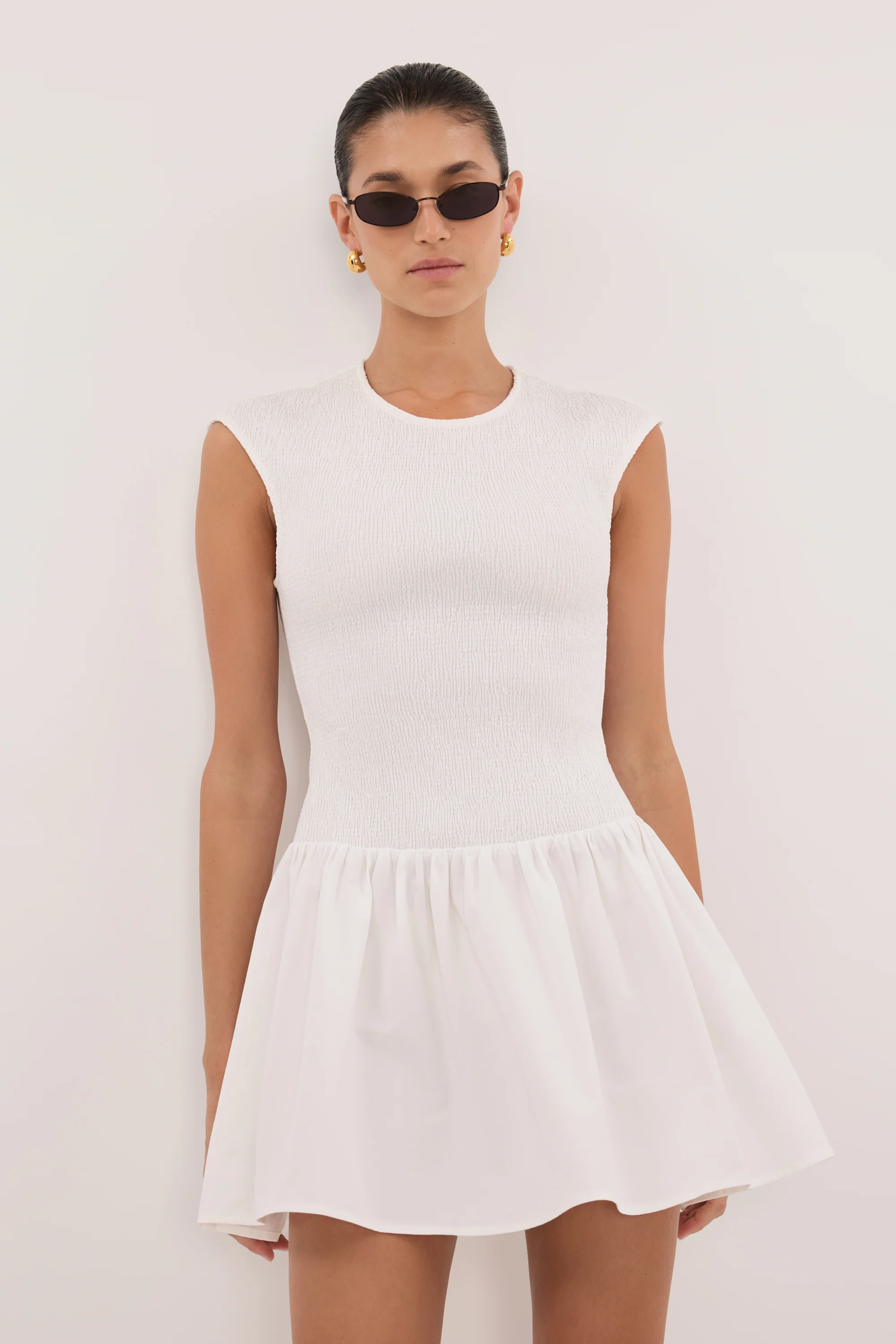 RUBI WHITE COTTON MINI DRESS - Image 2