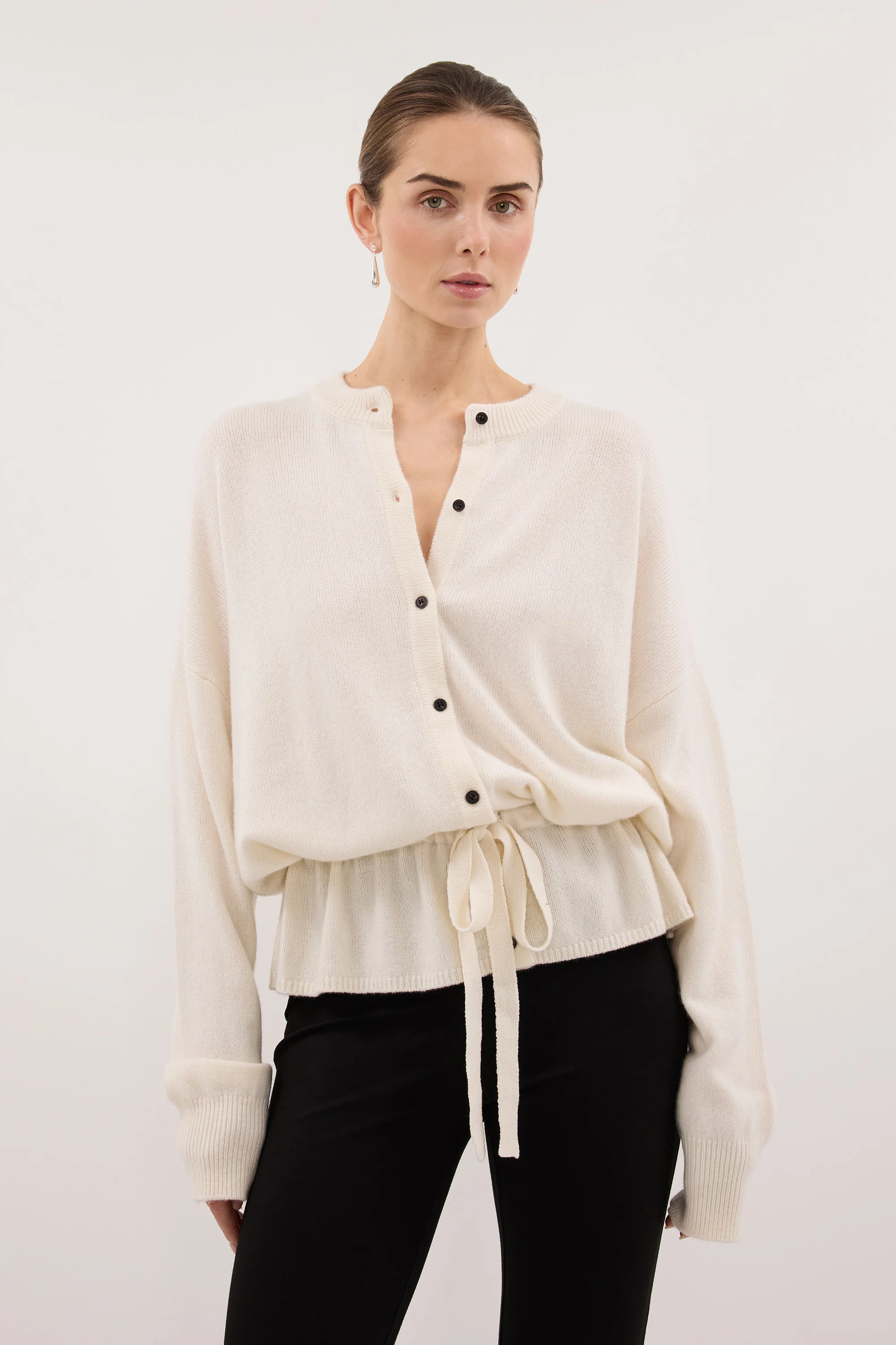 SAILOR IVORY BELTED CARDIGAN - Image 2