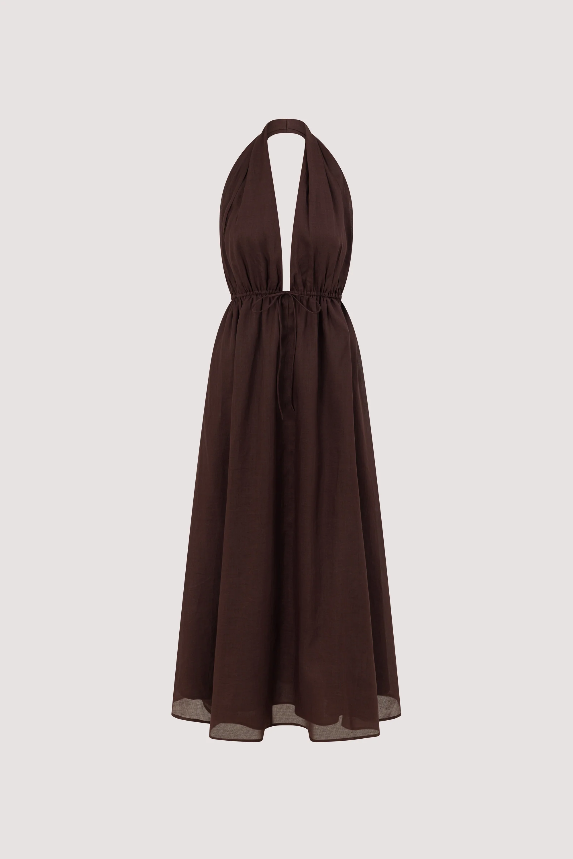 SAMMI BURNT CHOC RAMIE MIDI DRESS - Image 5
