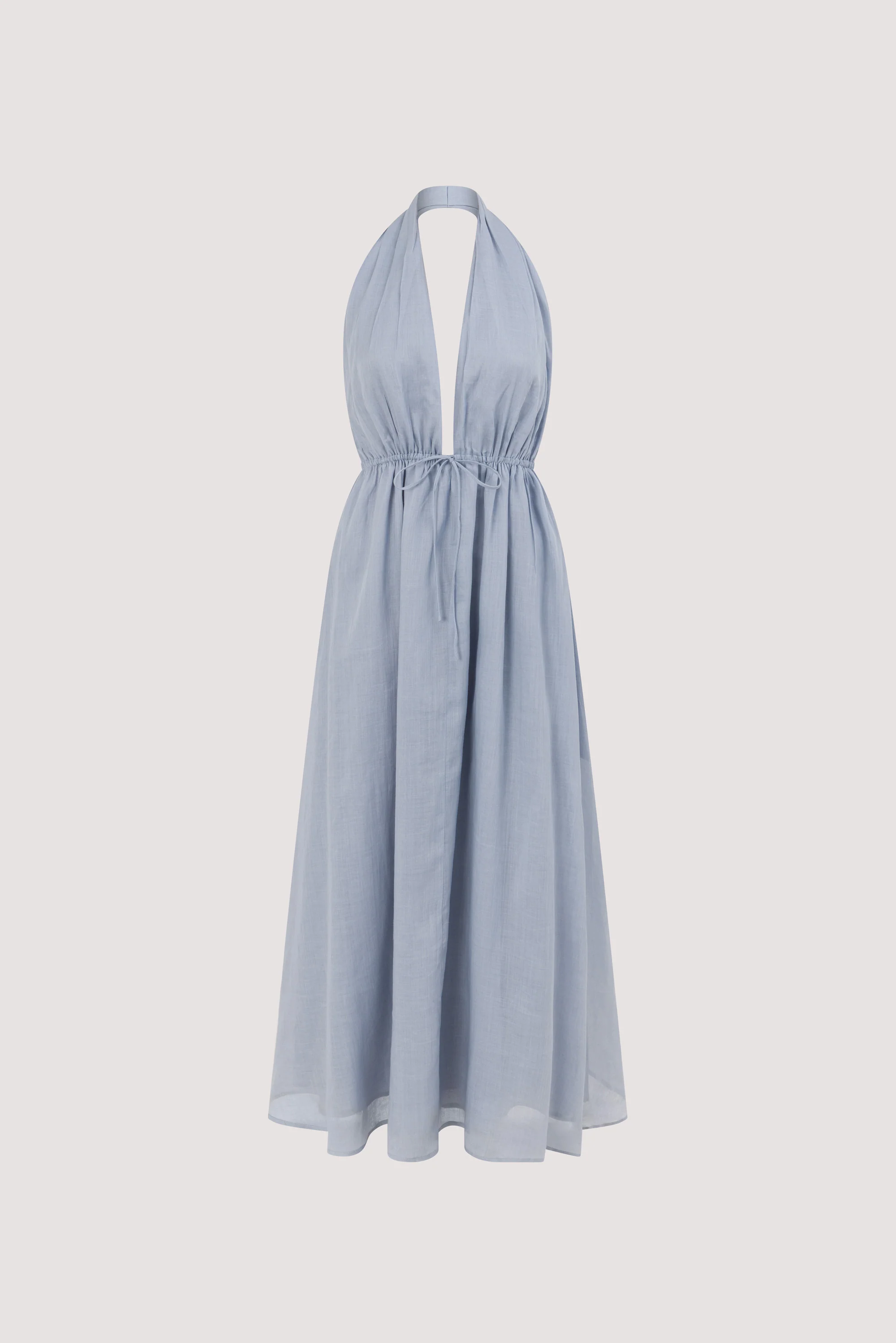 SAMMI DUSTY BLUE RAMIE MIDI DRESS - Image 7