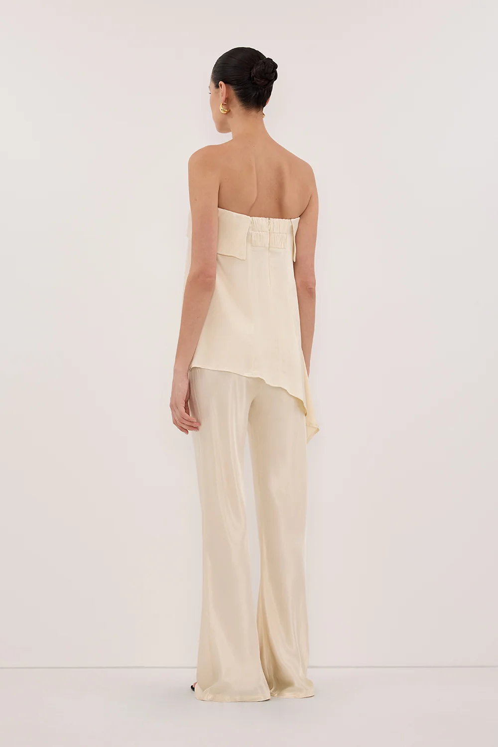 SANDER CREAM STRAPLESS SATIN TOP - Image 3