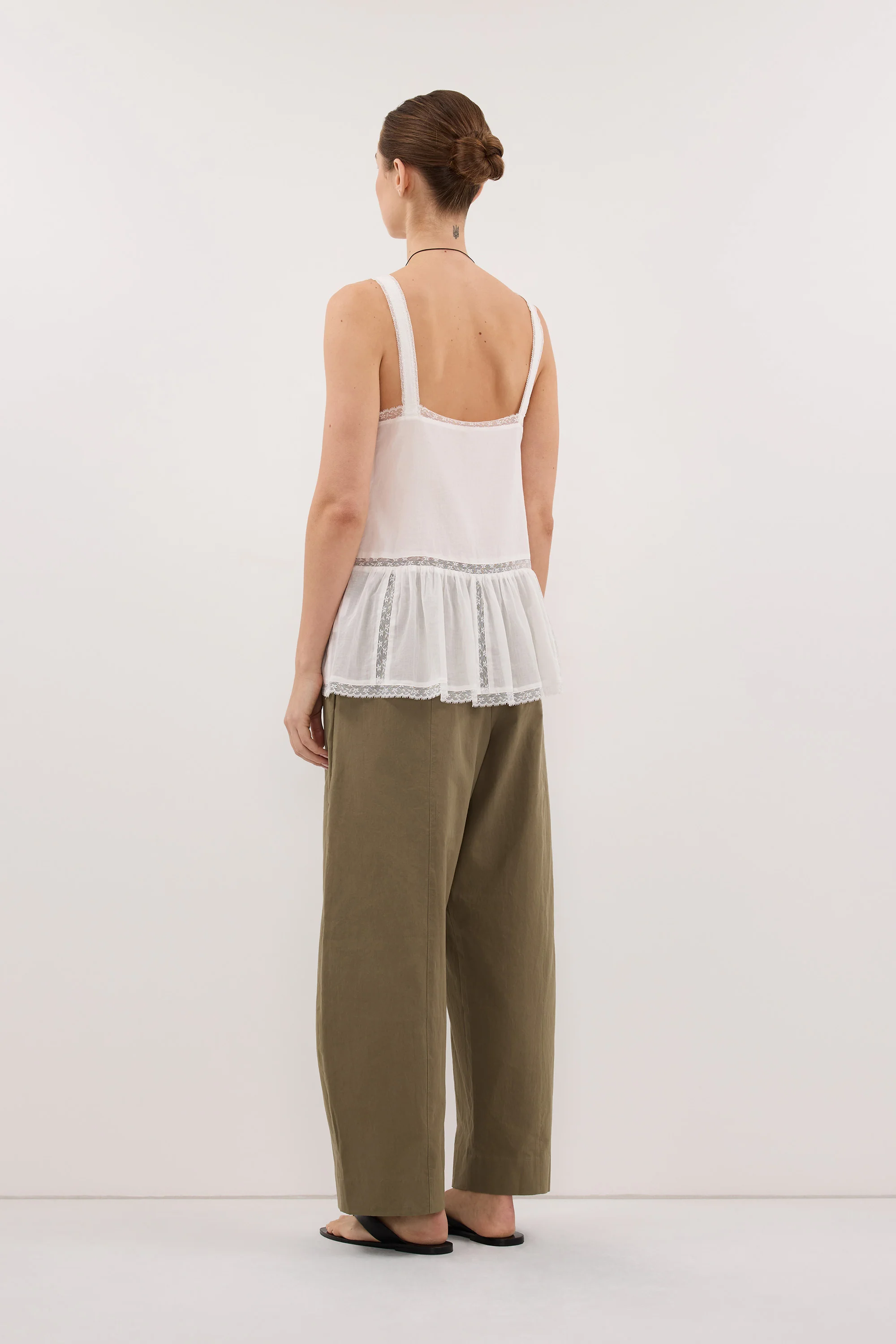 SCOUT KHAKI COTTON BARREL LEG PANT - Image 4