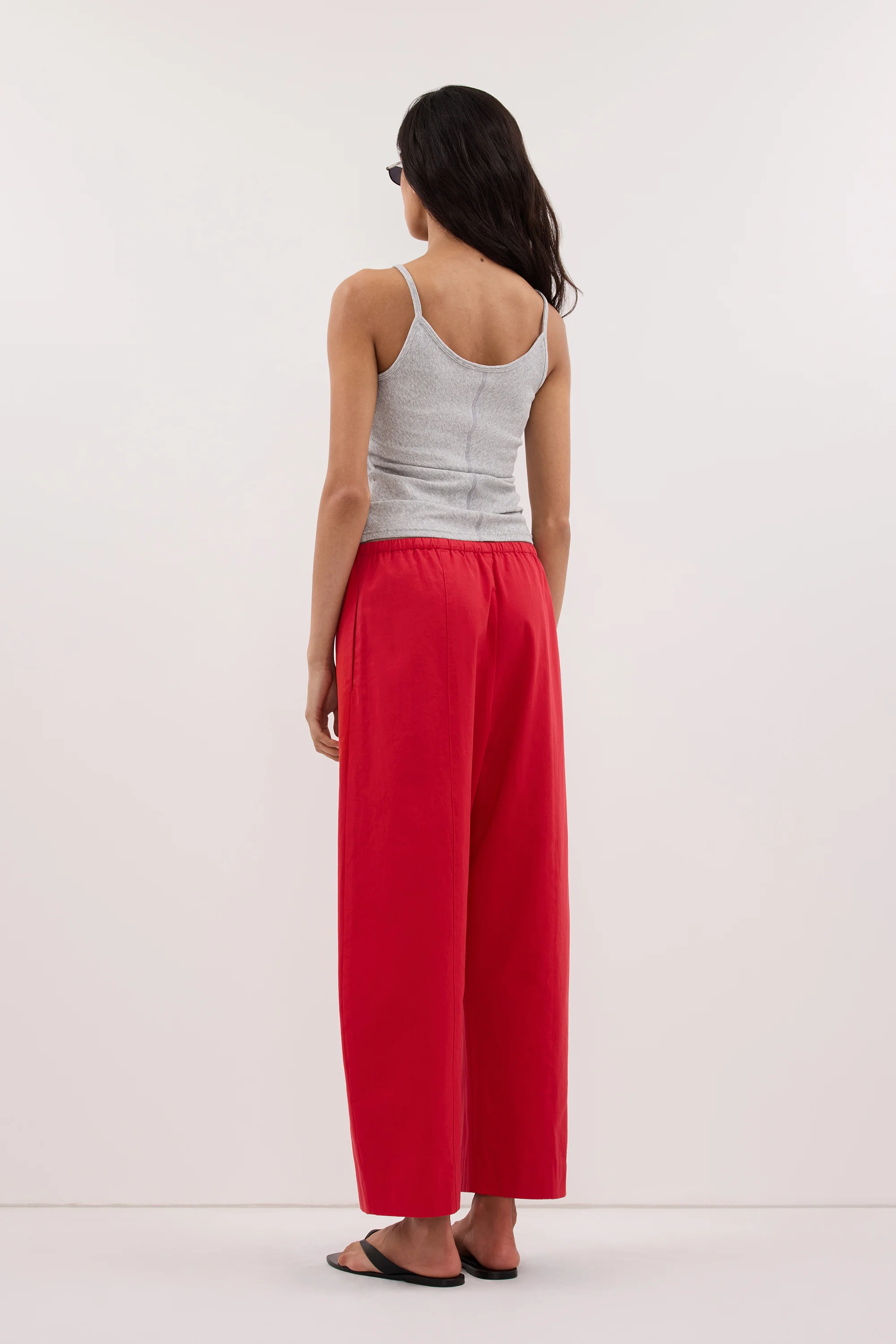 SCOUT RED COTTON BARREL LEG PANT - Image 4