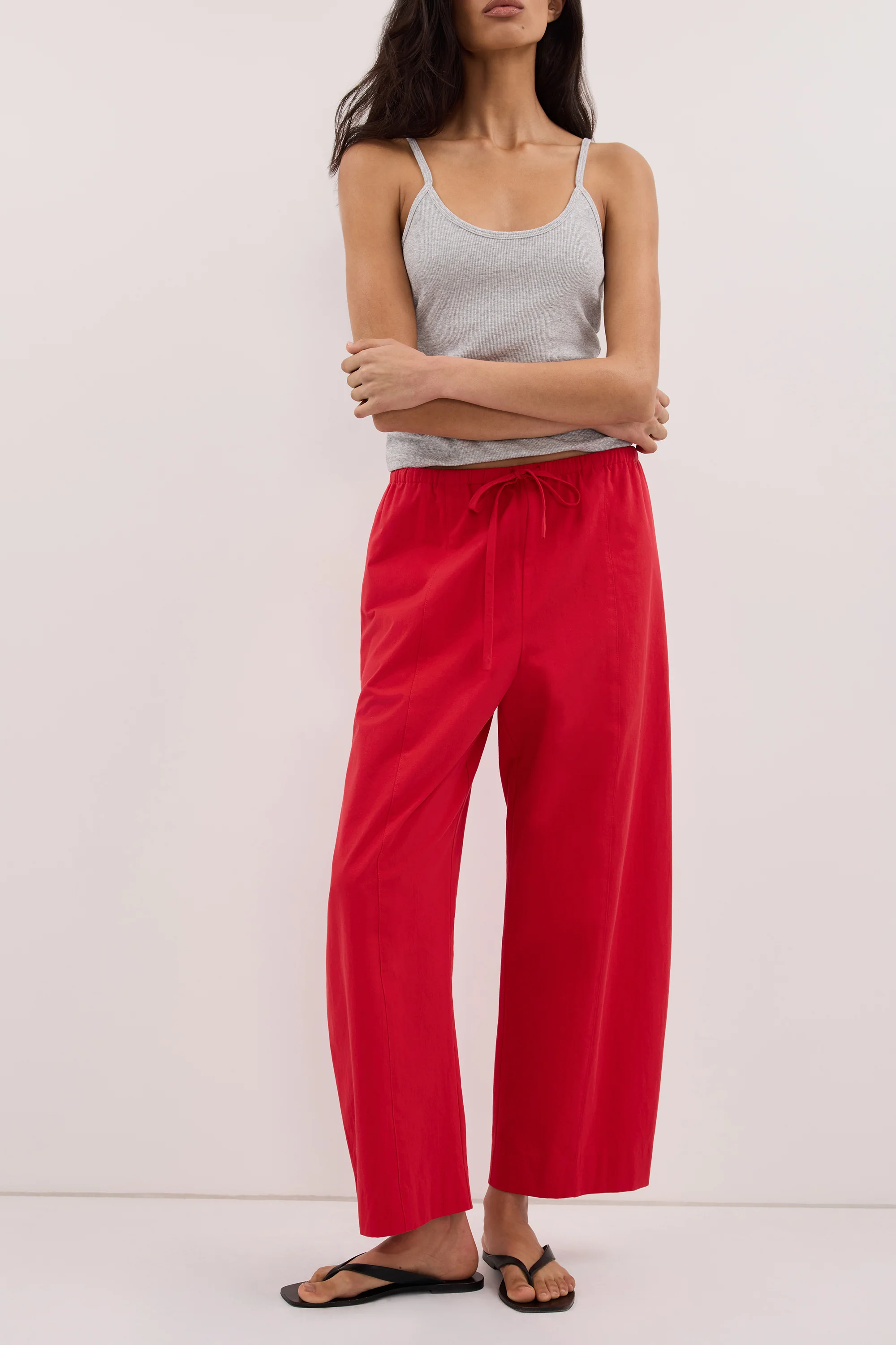 SCOUT RED COTTON BARREL LEG PANT - Image 5