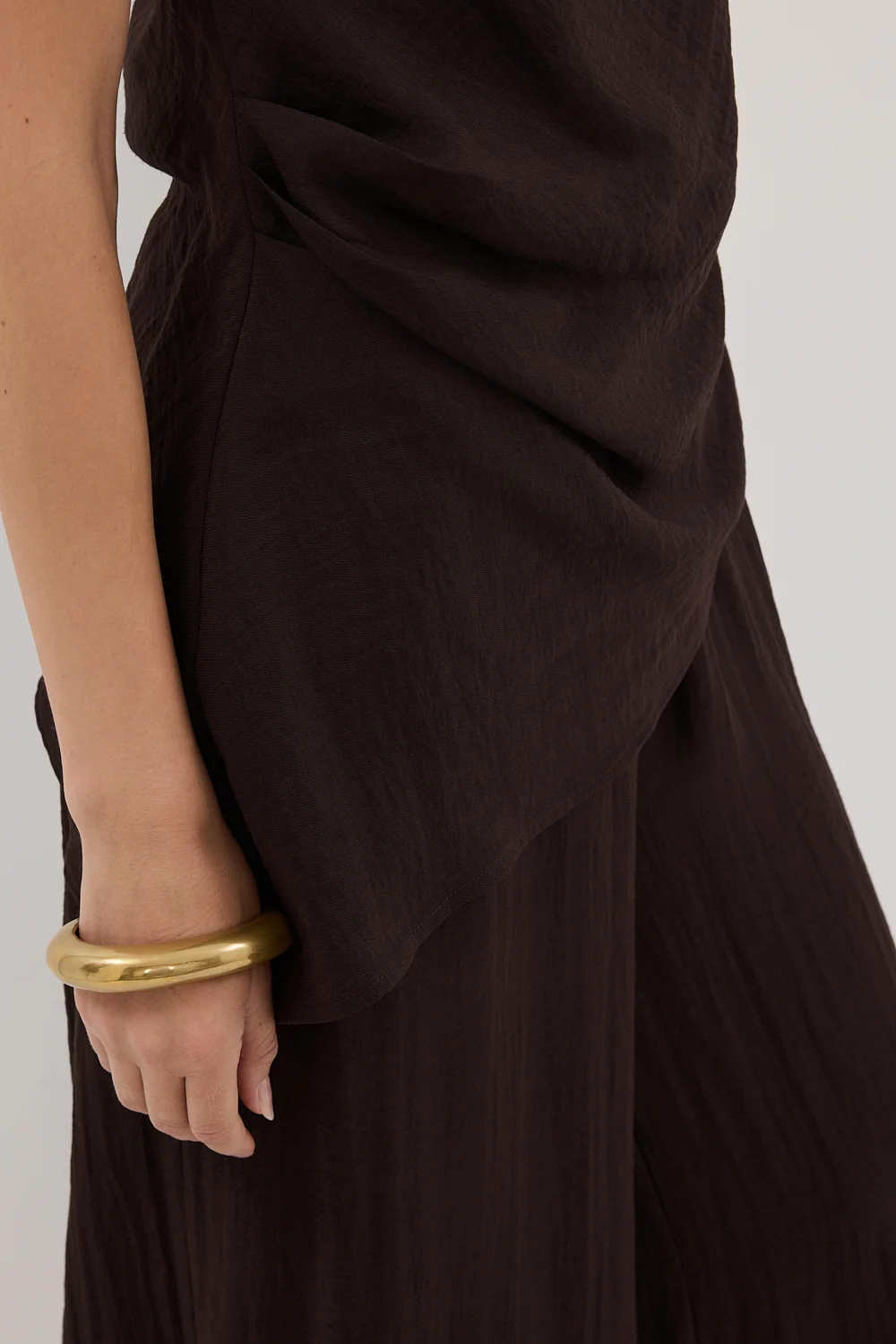 SHYLA BITTER CHOC WIDE LEG PANT - Image 5