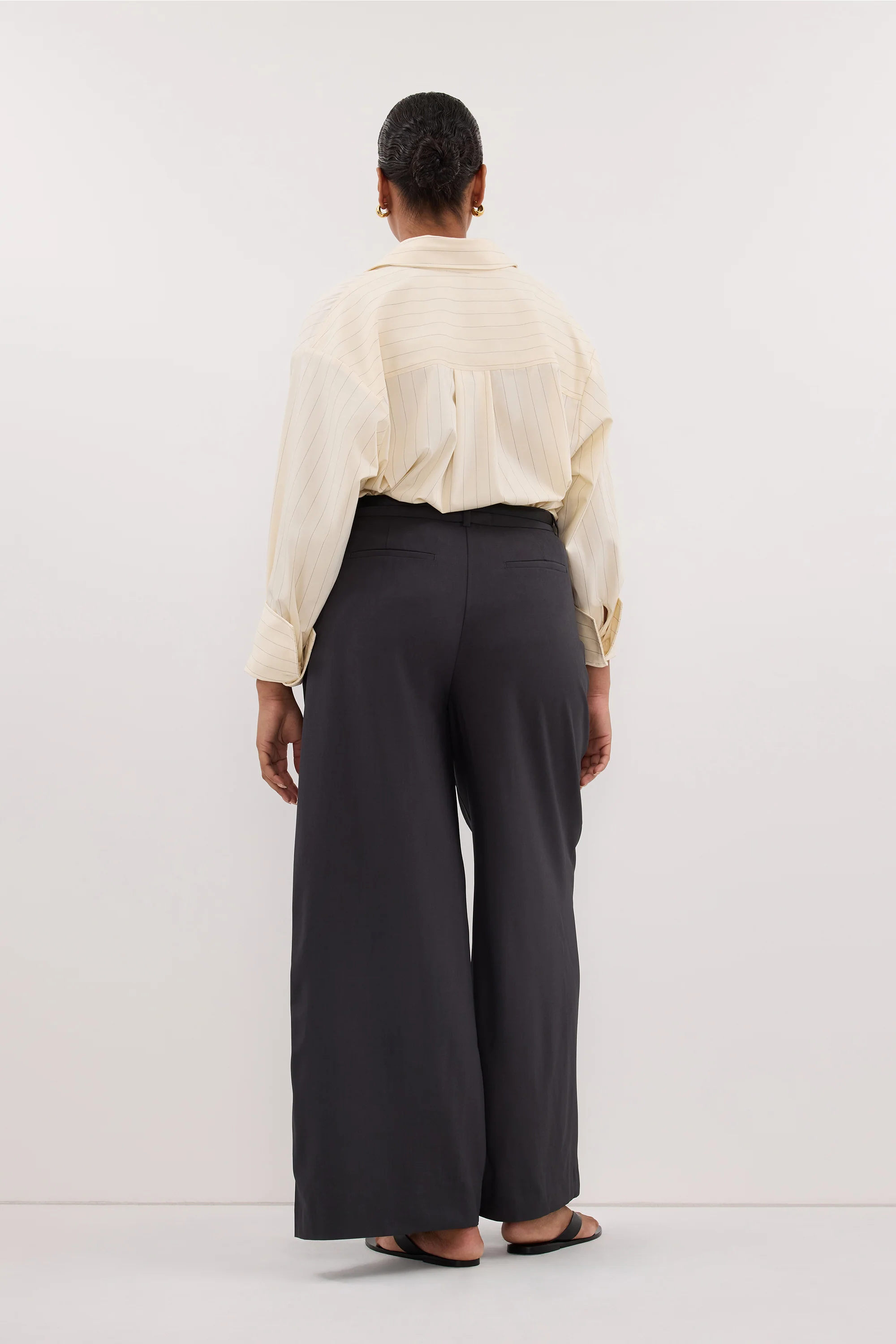 SIAN CREAM PINSTRIPE LONG SLEEVE SHIRT - Image 6