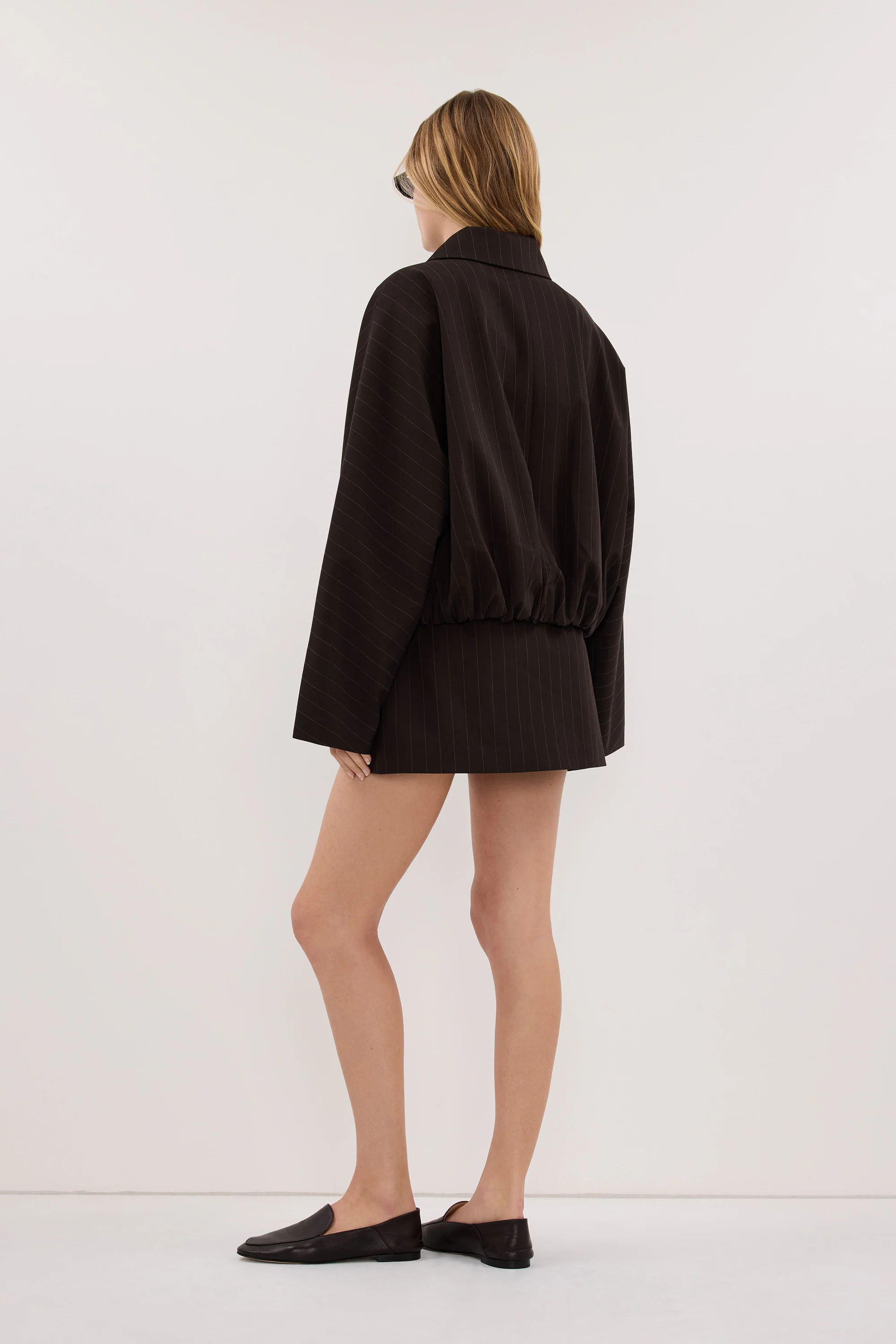 SIAN PEAT PINSTRIPE BOMBER JACKET - Image 7