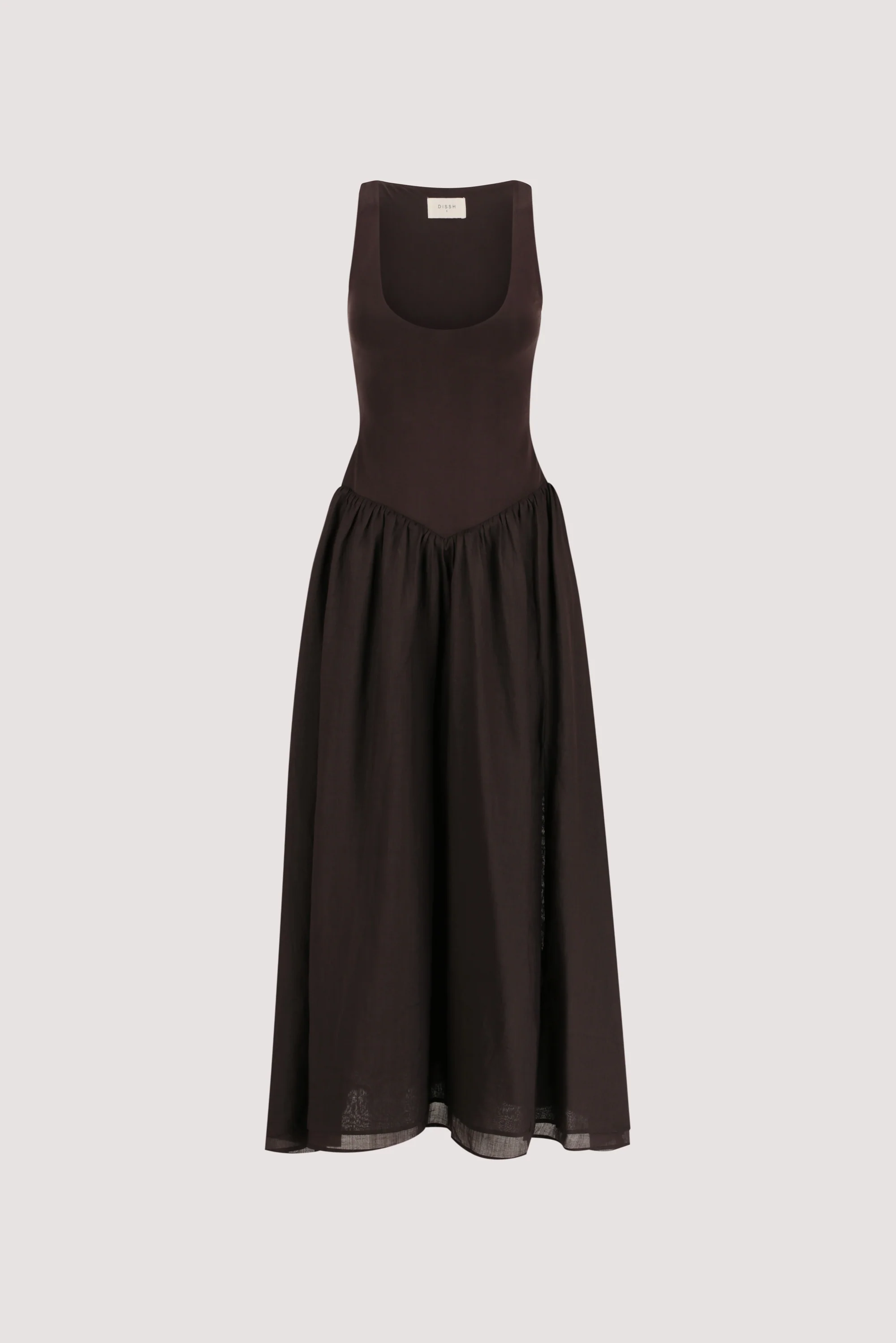 SKYLER BURNT CHOC HYBRID MIDI DRESS - Image 6