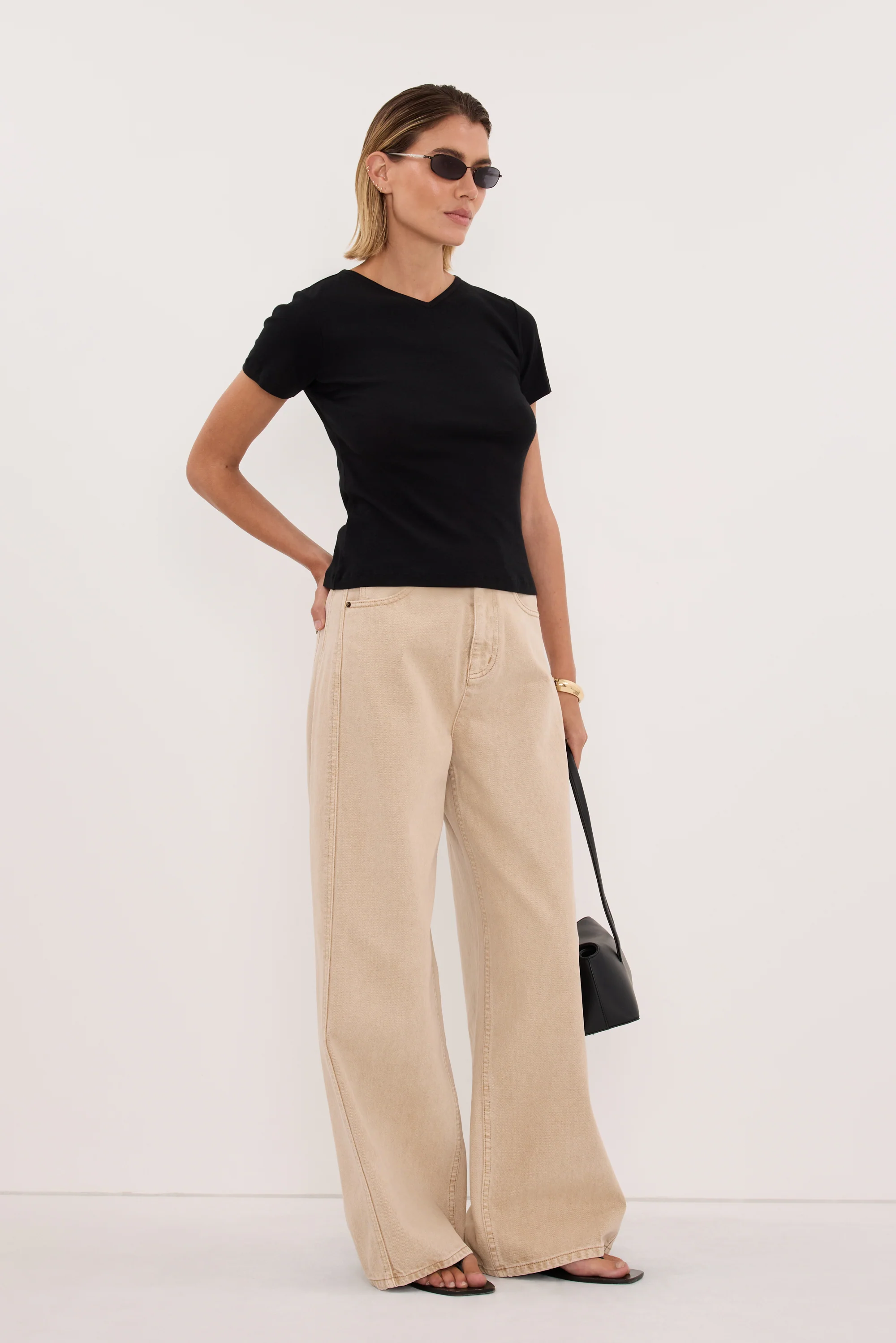 SLOANE BLACK KNIT BABY TEE - Image 8
