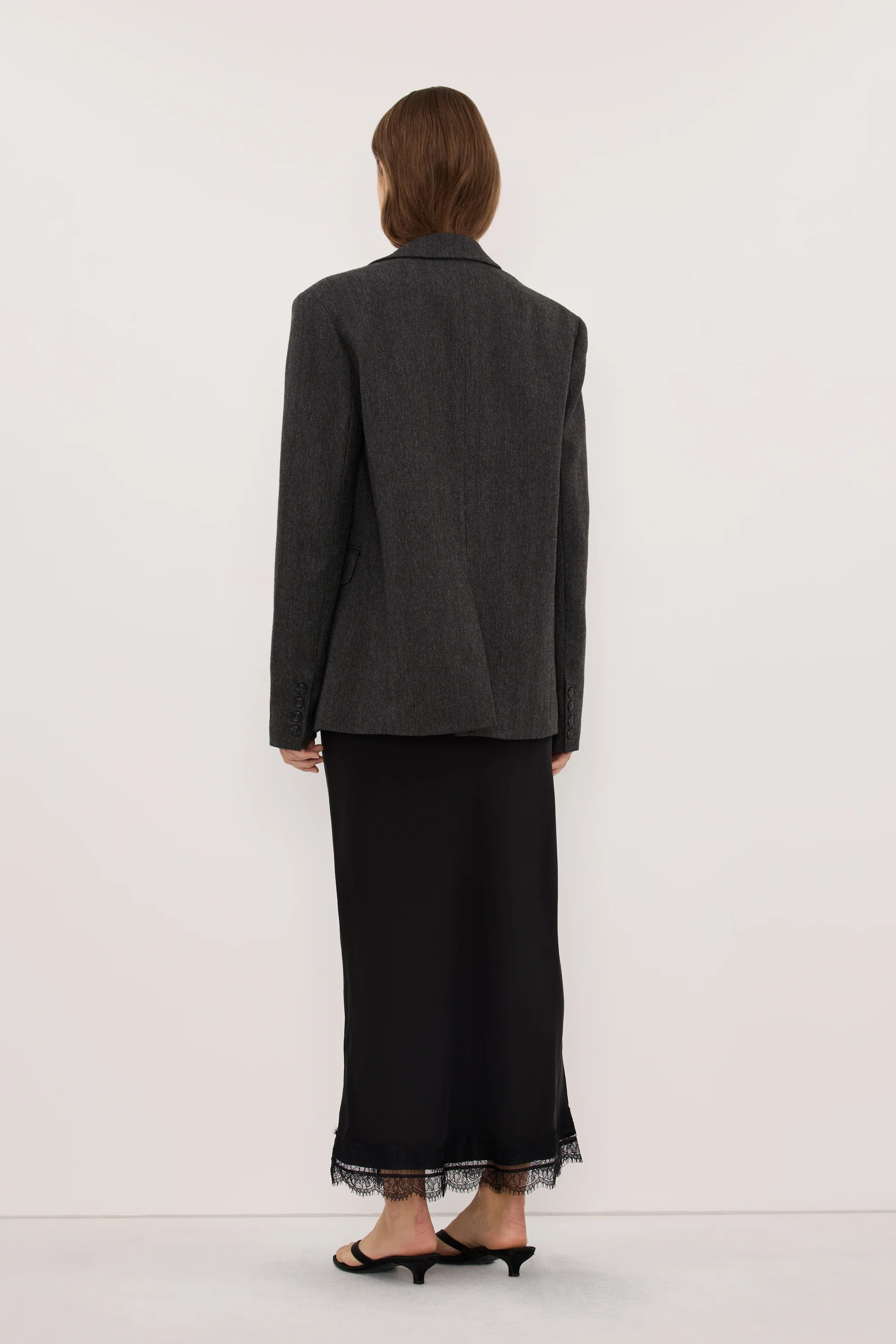SOFIA DARK GREY OVERSIZED TEXTURED BLAZER - Image 10