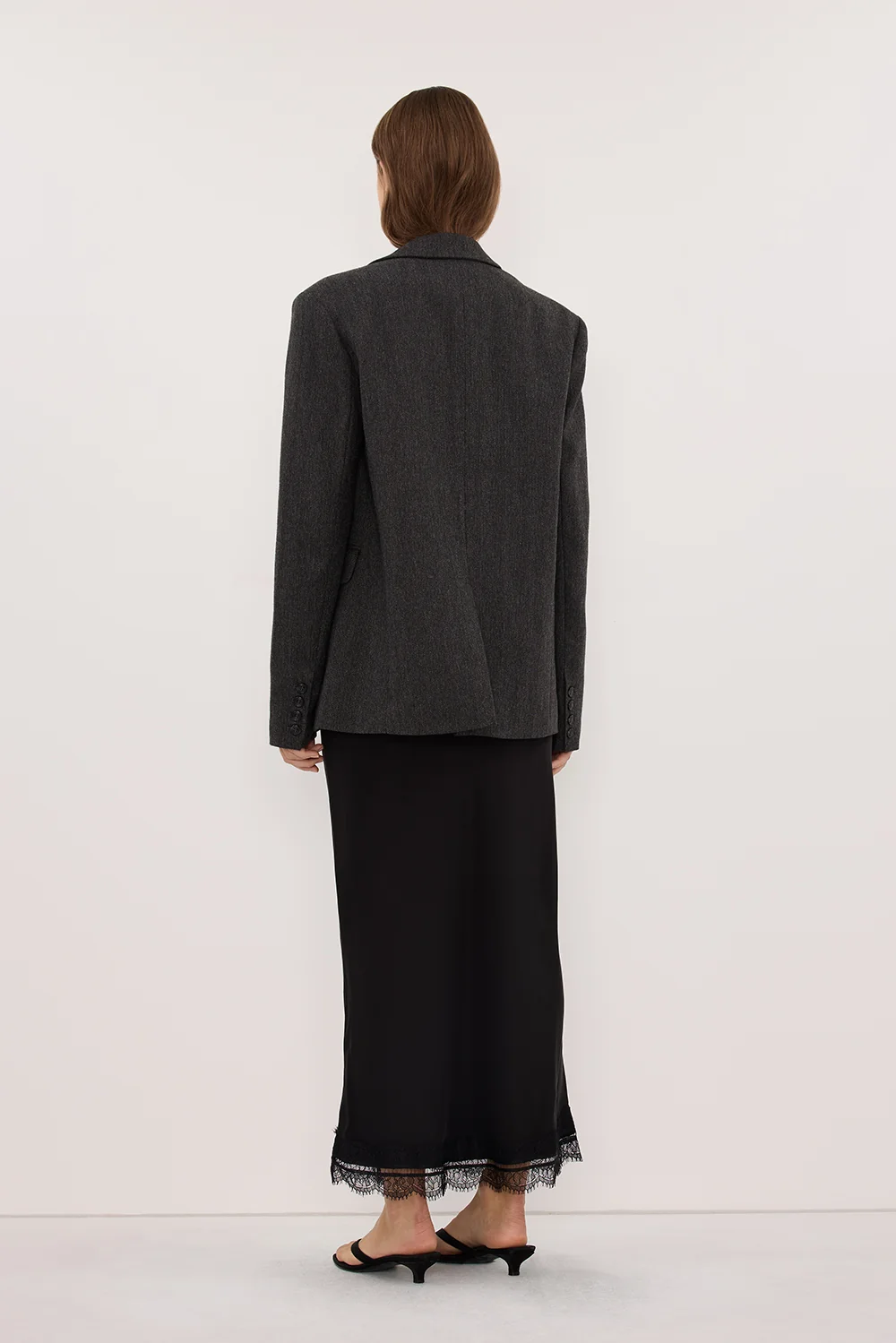SOFIA DARK GREY OVERSIZED TEXTURED BLAZER - Image 6
