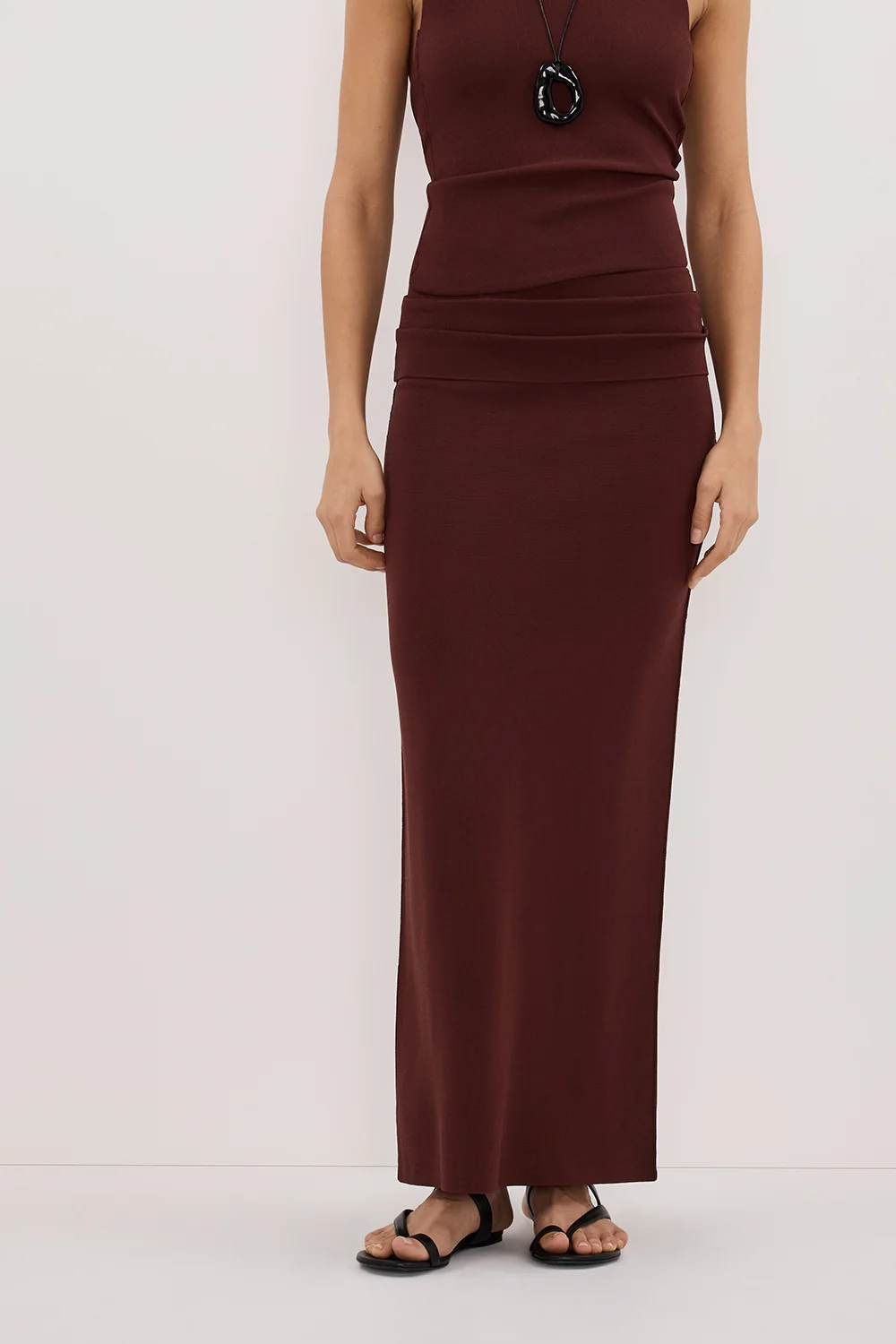 SOL CINNAMON KNIT MIDI SKIRT - Image 2