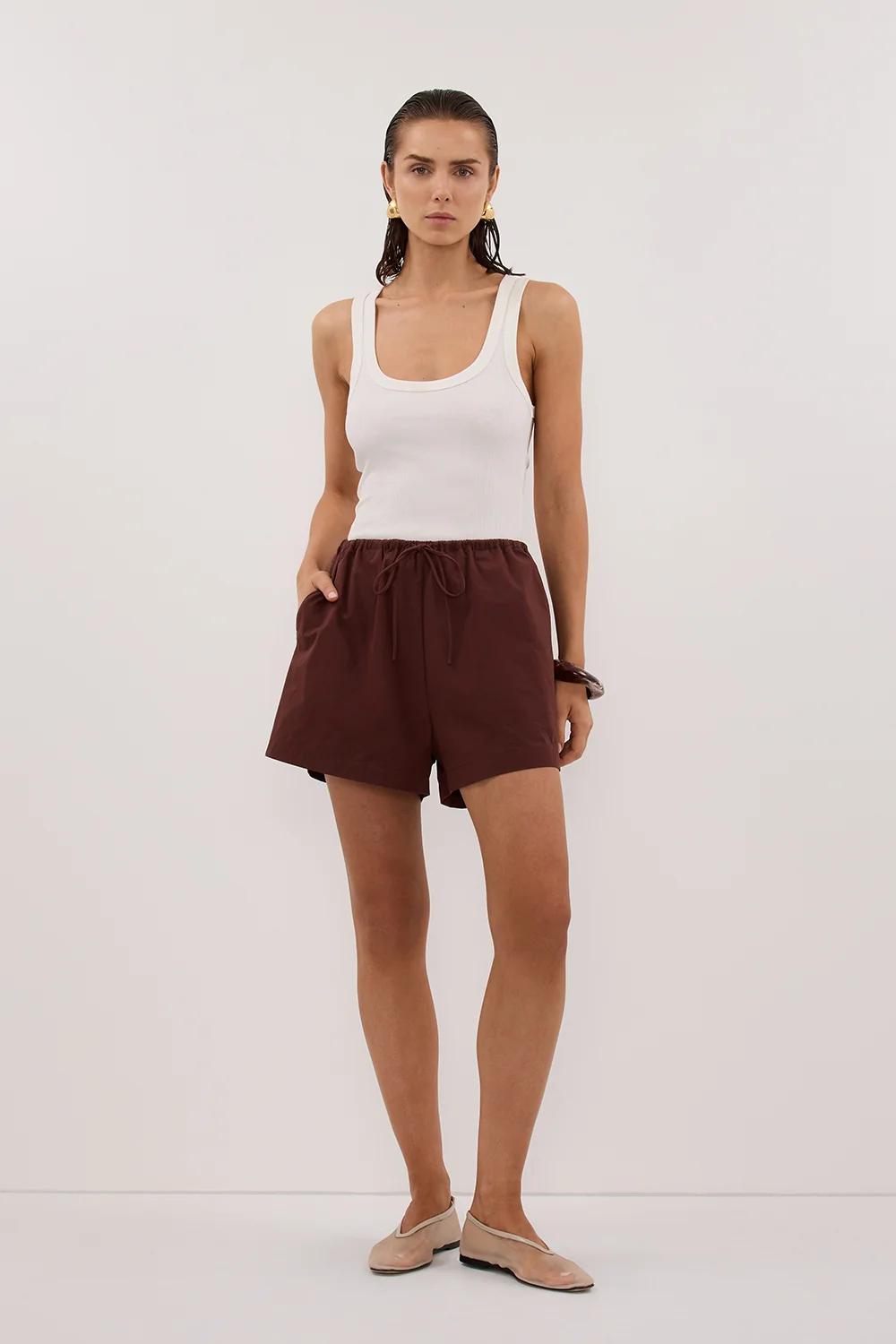 SOMMER CINNAMON POPLIN SHORT - Image 7