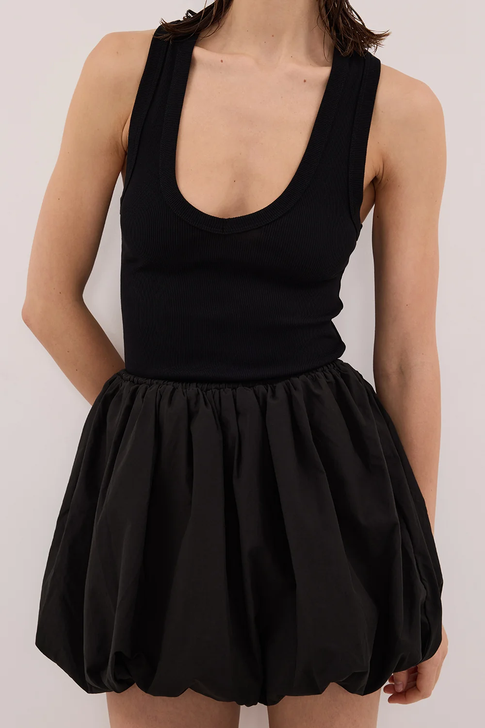 STEVIE BLACK BUBBLE MINI SKIRT - Image 5