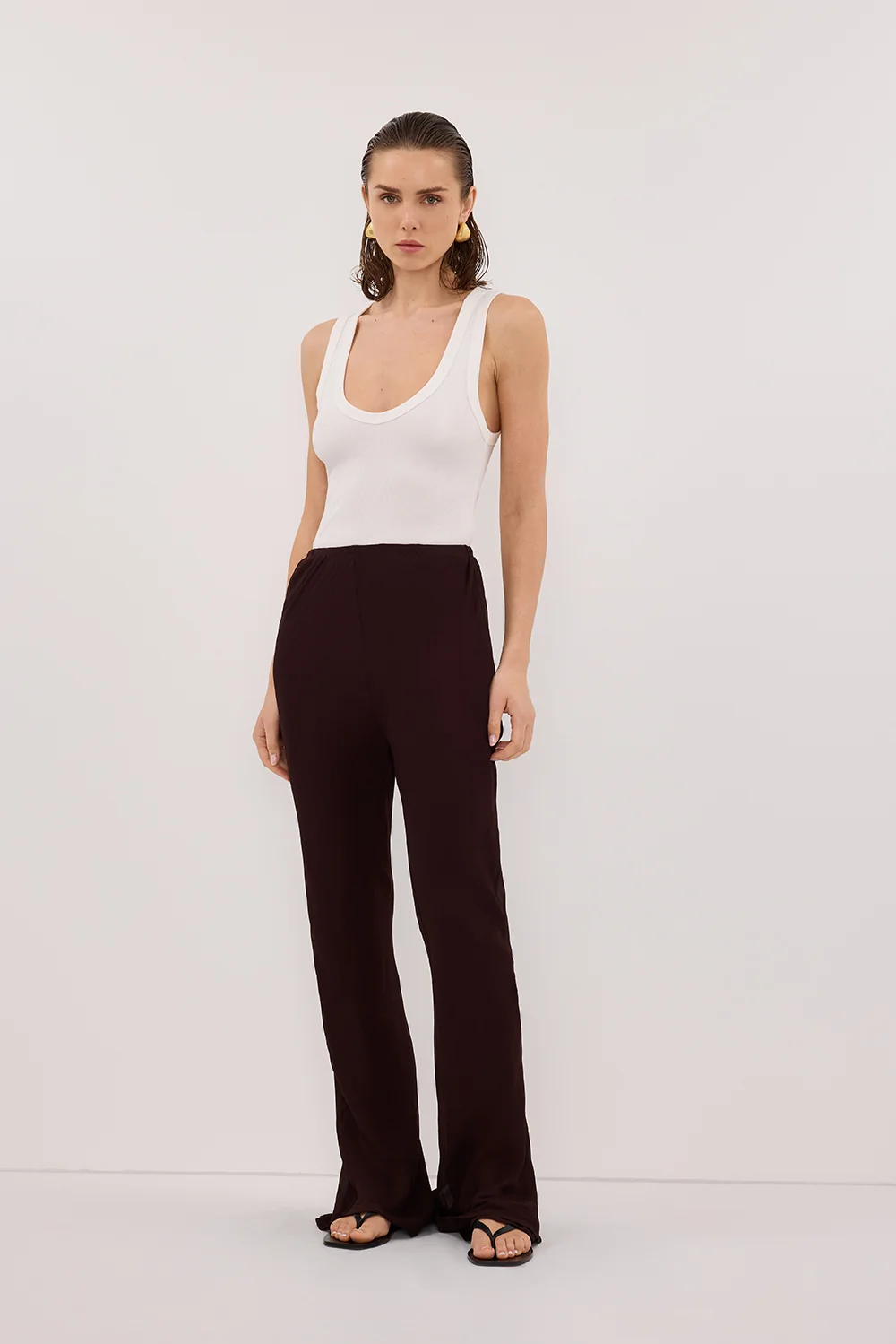 SUNTIA DARK CHOC BIAS PANTS - Image 5