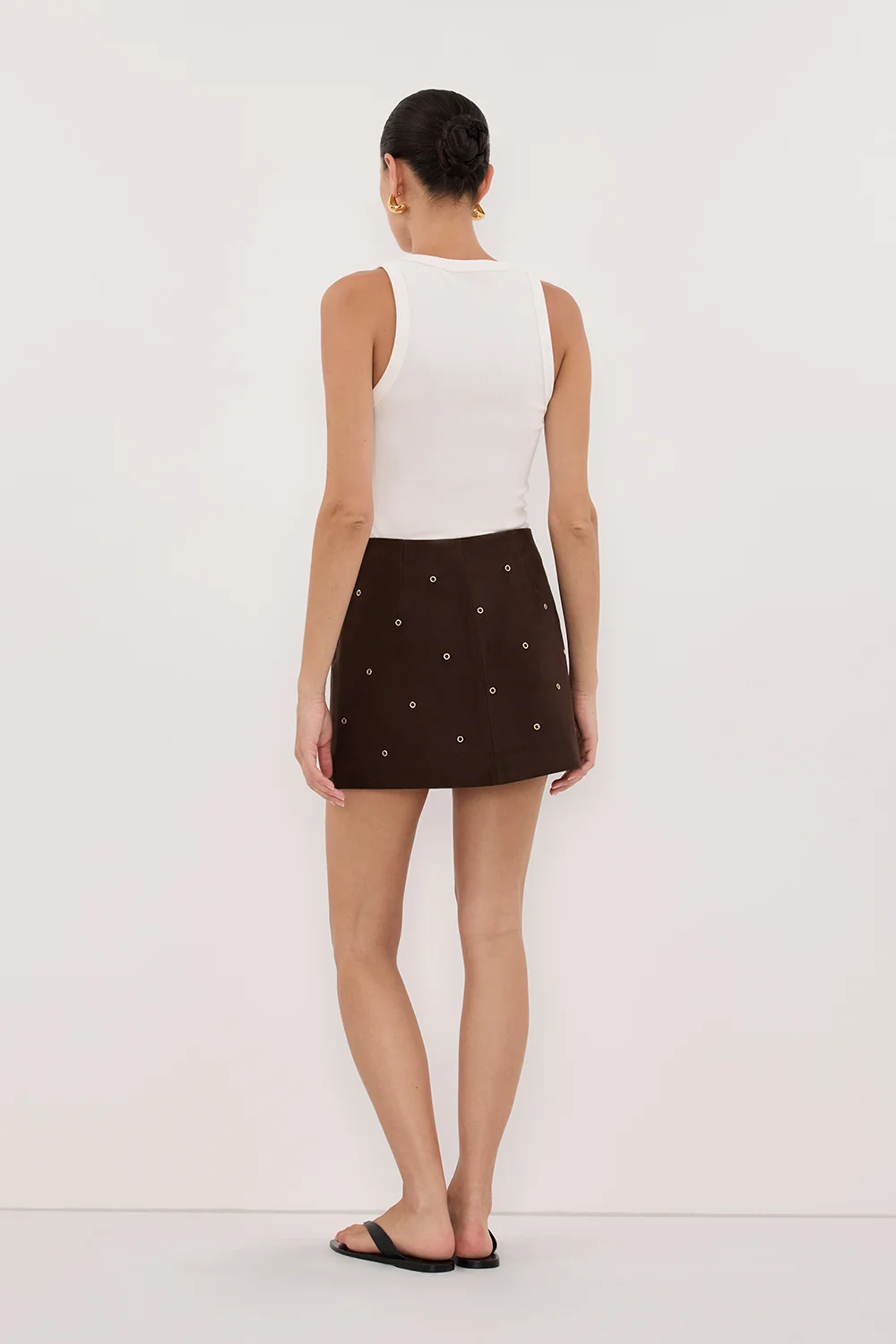 SYLVIE BITTER CHOC SUEDE MINI SKIRT - Image 7