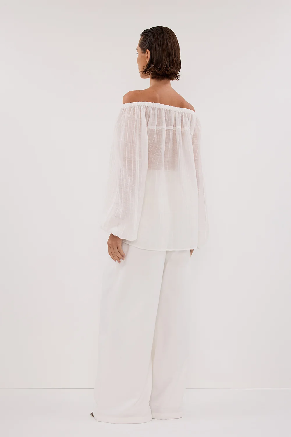 TAHITI WHITE LONG SLEEVE TOP - Image 4