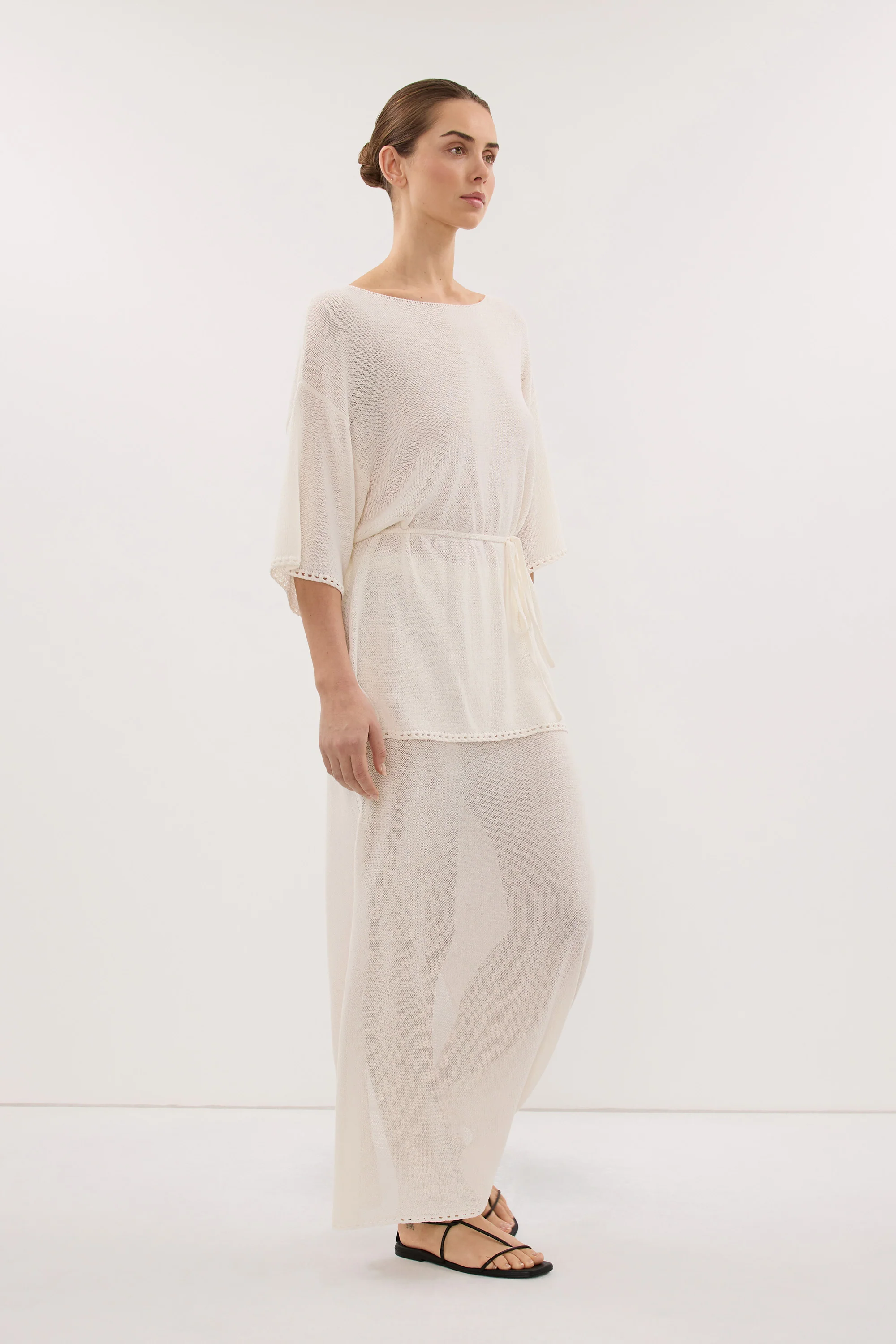 TARI OFF WHITE KNIT MIDI SKIRT - Image 7
