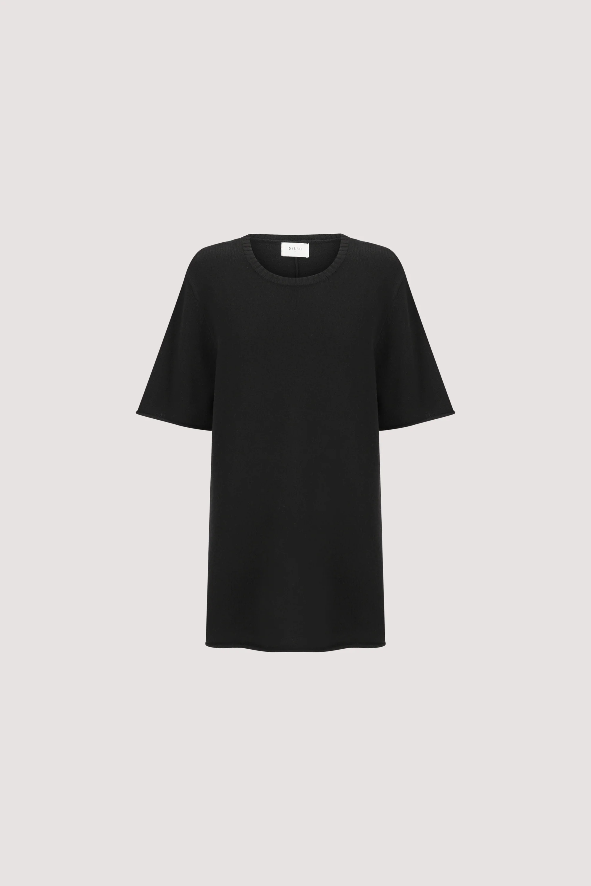 TESS BLACK LONGLINE KNIT TEE - Image 5
