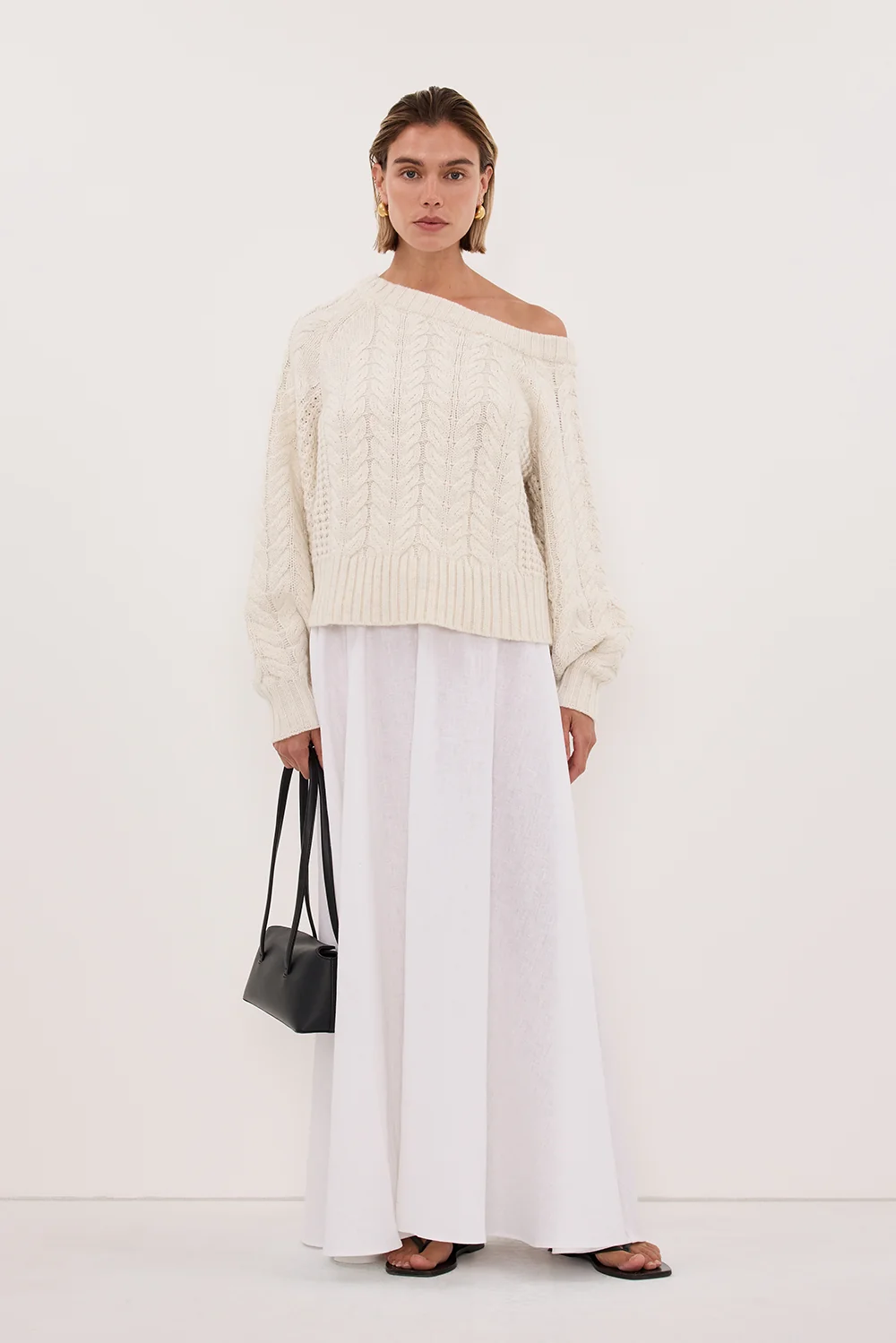 TOM CREAM ASYM KNIT JUMPER - Image 2