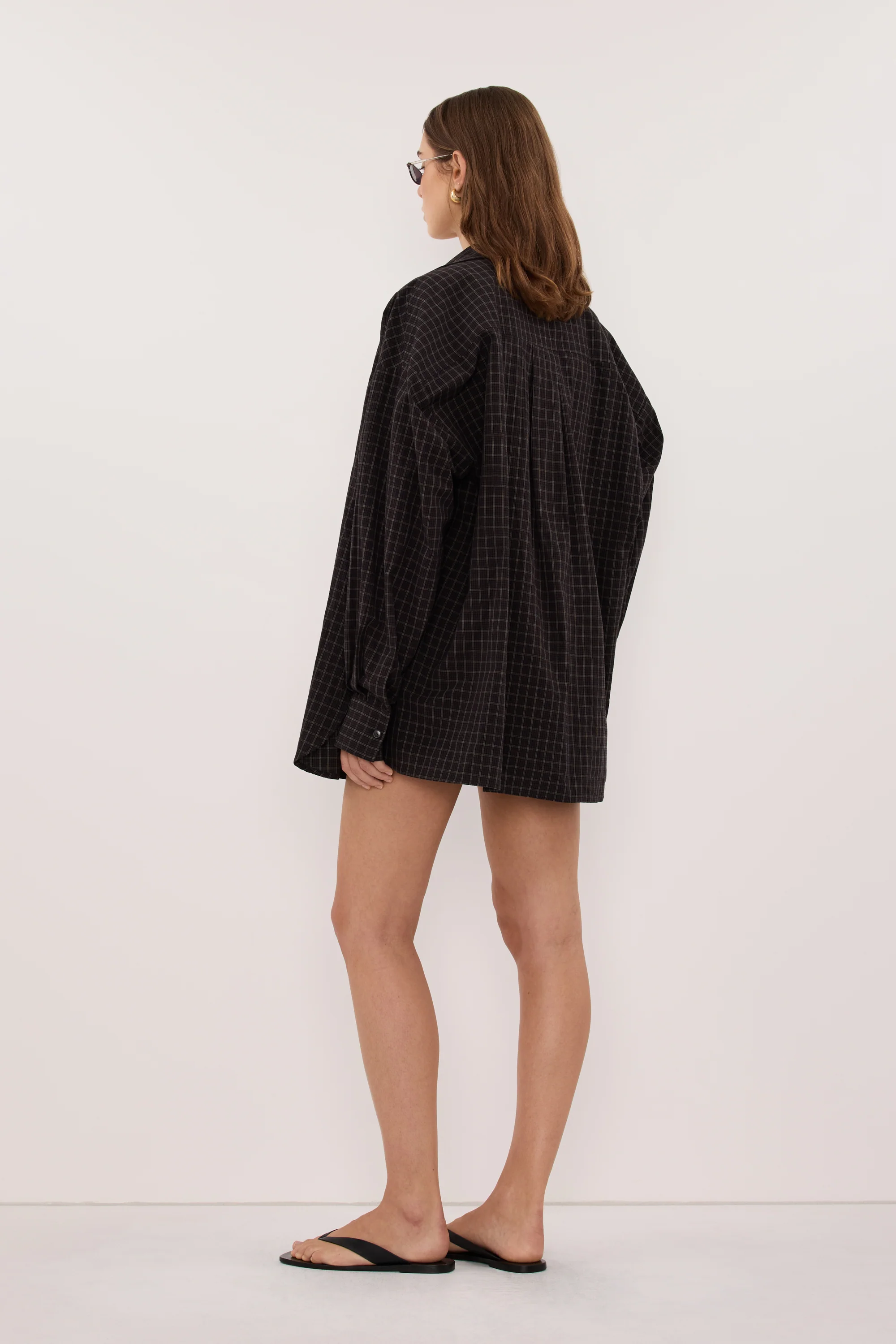 TOVA INK CHECK OVERSIZED COTTON SHIRT - Image 3