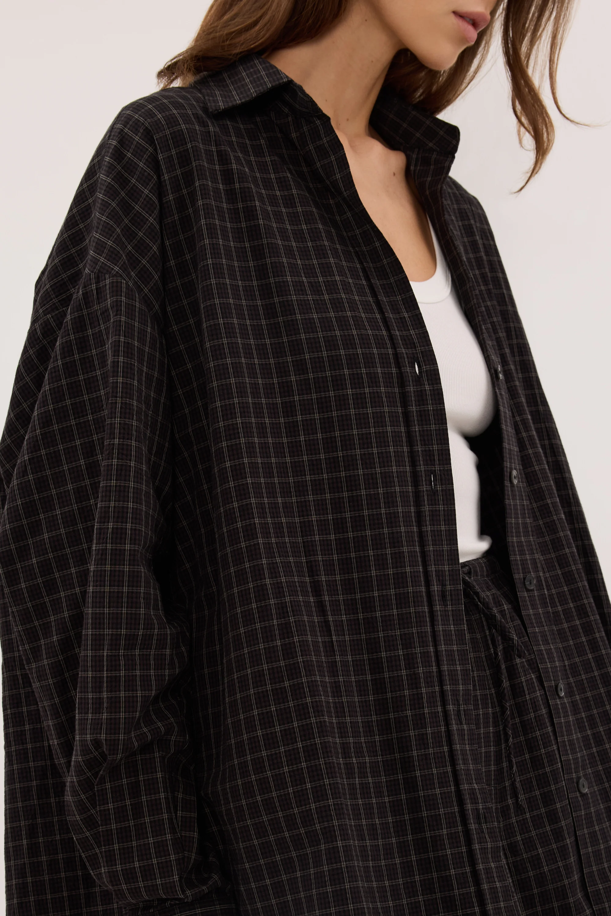 TOVA INK CHECK OVERSIZED COTTON SHIRT - Image 4
