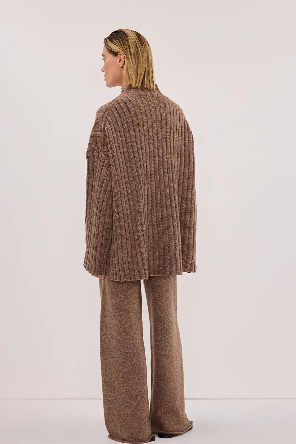 TUCSON MOCHA HIGH NECK KNIT JUMPER - Image 4