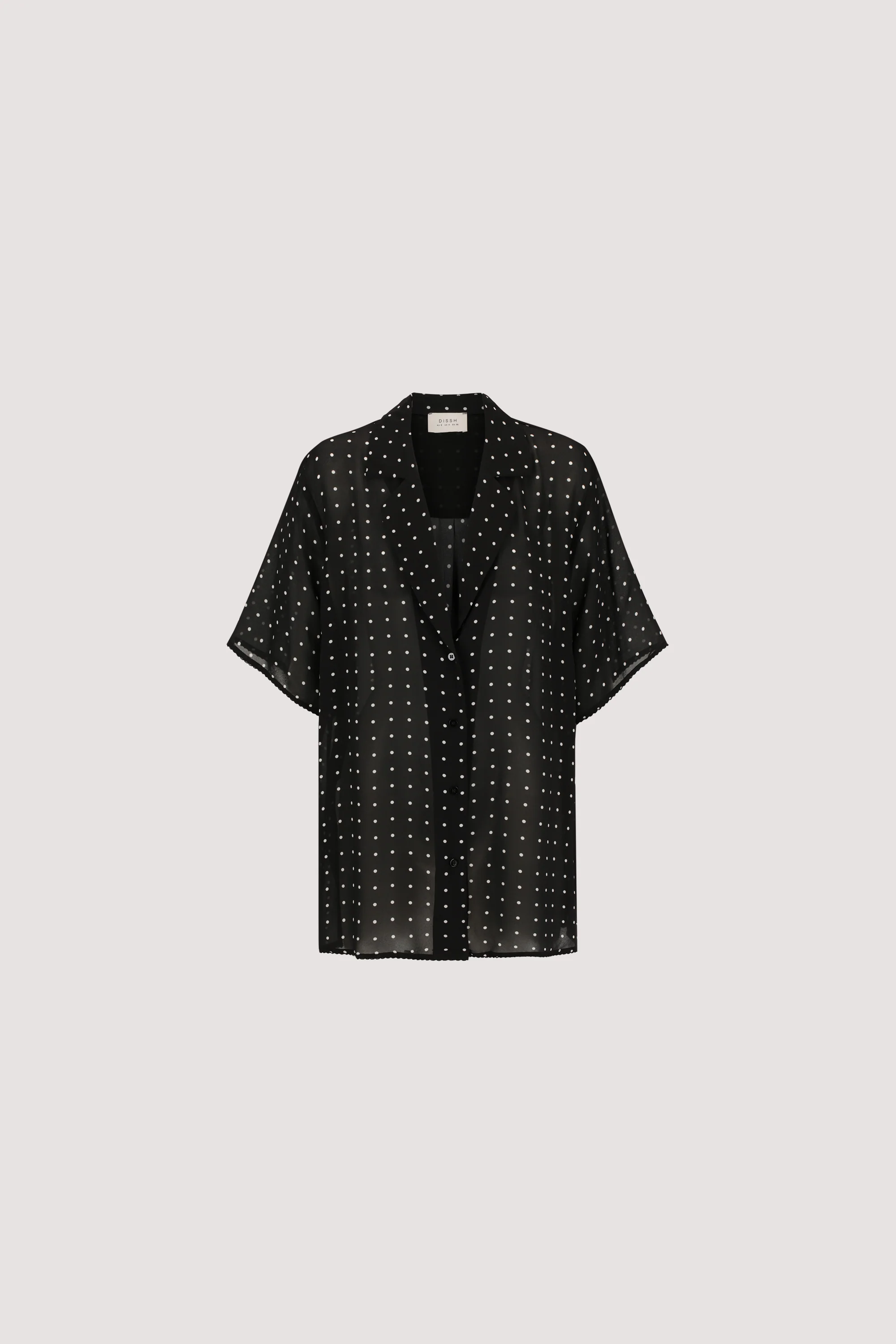 VANESSA BLACK OVERSIZED SHORT SLEEVE RESORT SHIRT - Image 8