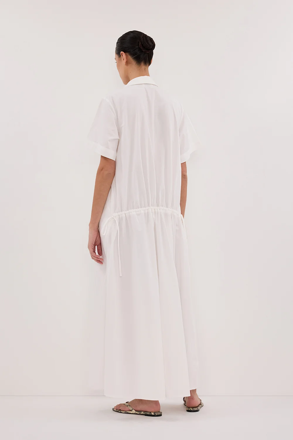 VIOLET WHITE SHIRT MIDI DRESS - Image 4