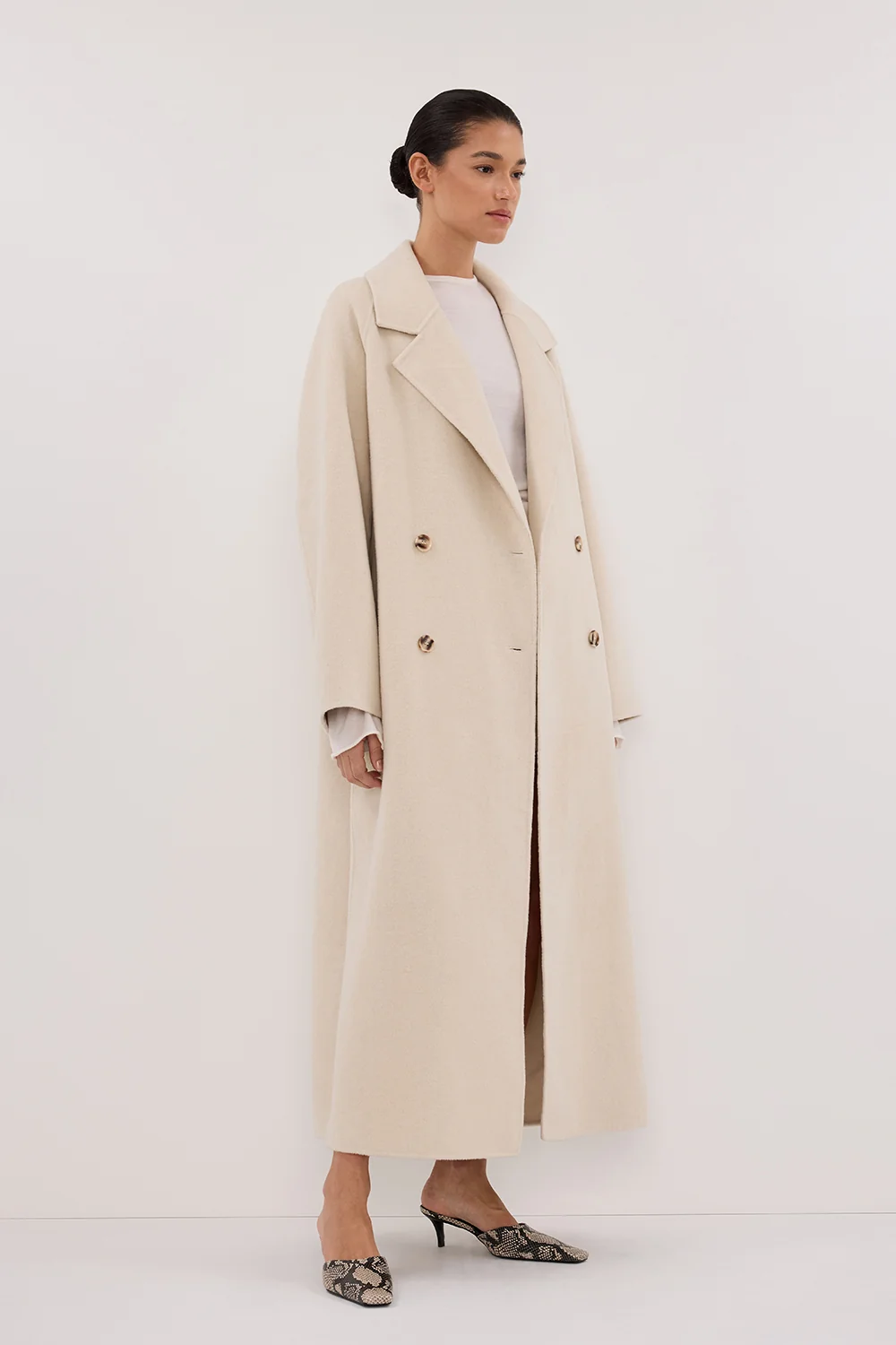 YORK BONE OVERSIZED WOOL COAT - Image 3