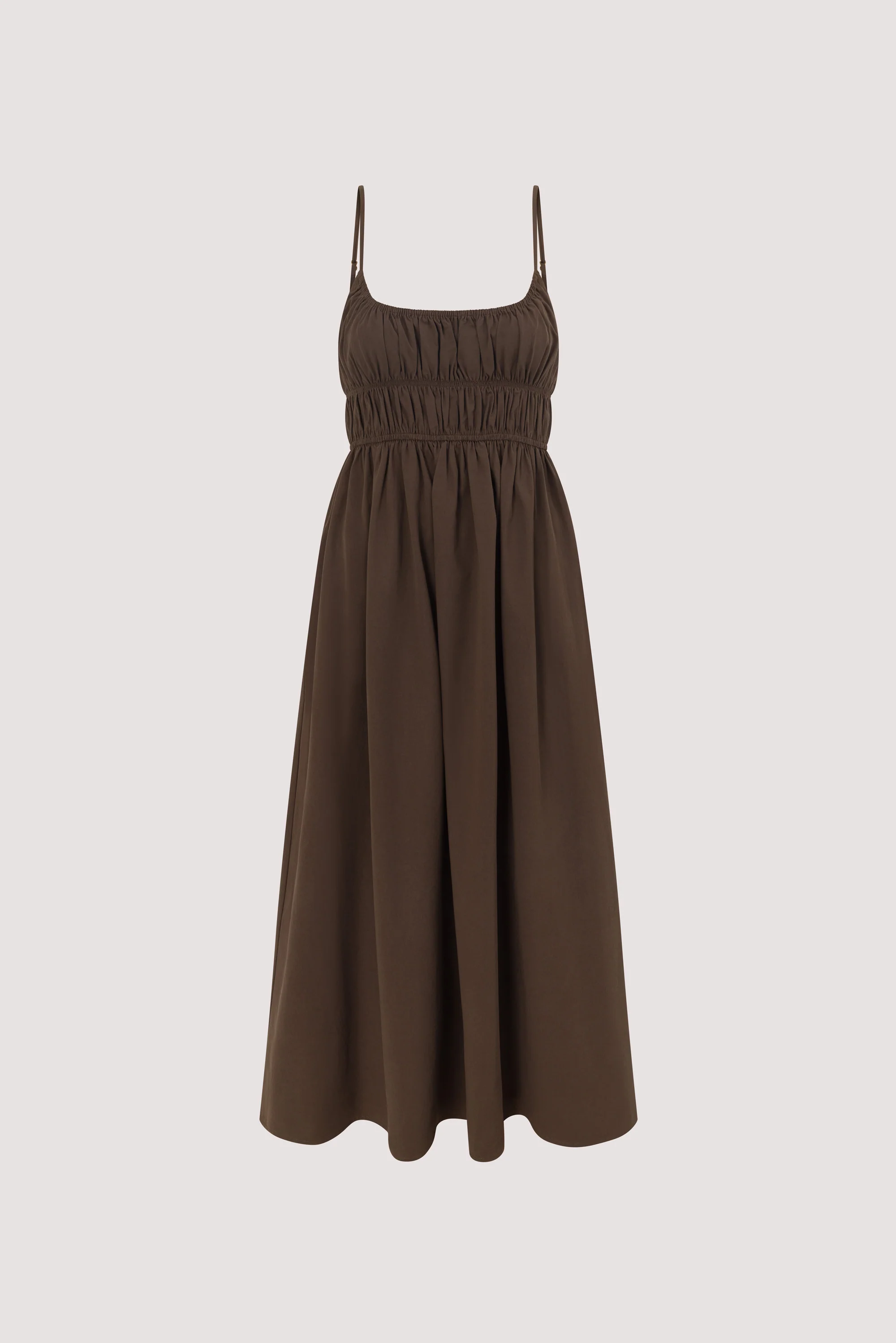 ZAHARA BITTER CHOC COTTON MIDI DRESS - Image 8