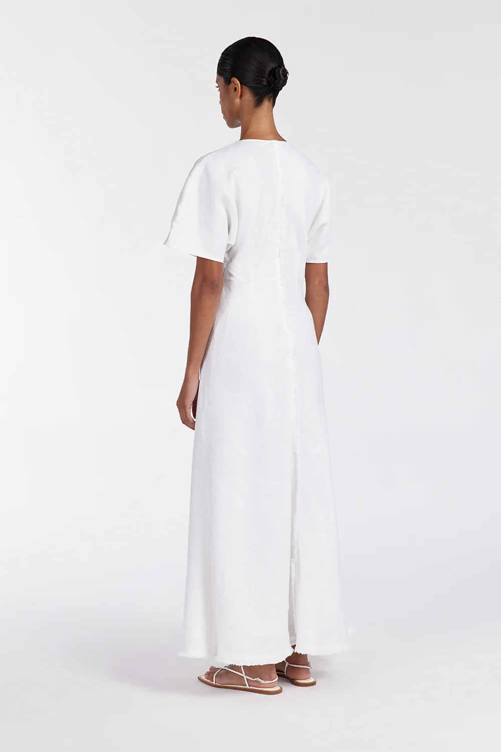 ZAHARA WHITE FRINGING MIDI DRESS - Image 4