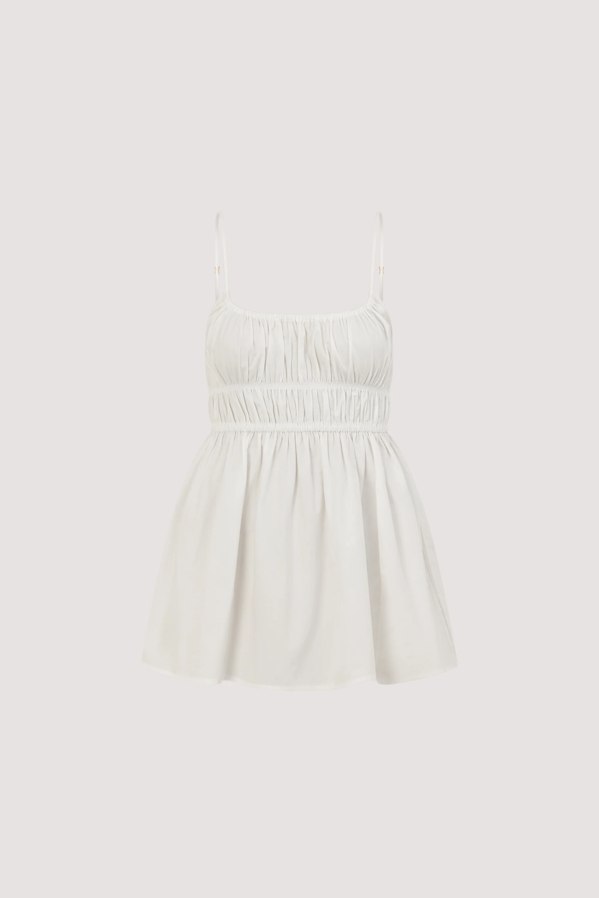 ZAHARA WHITE COTTON RUCHED TOP - Image 8