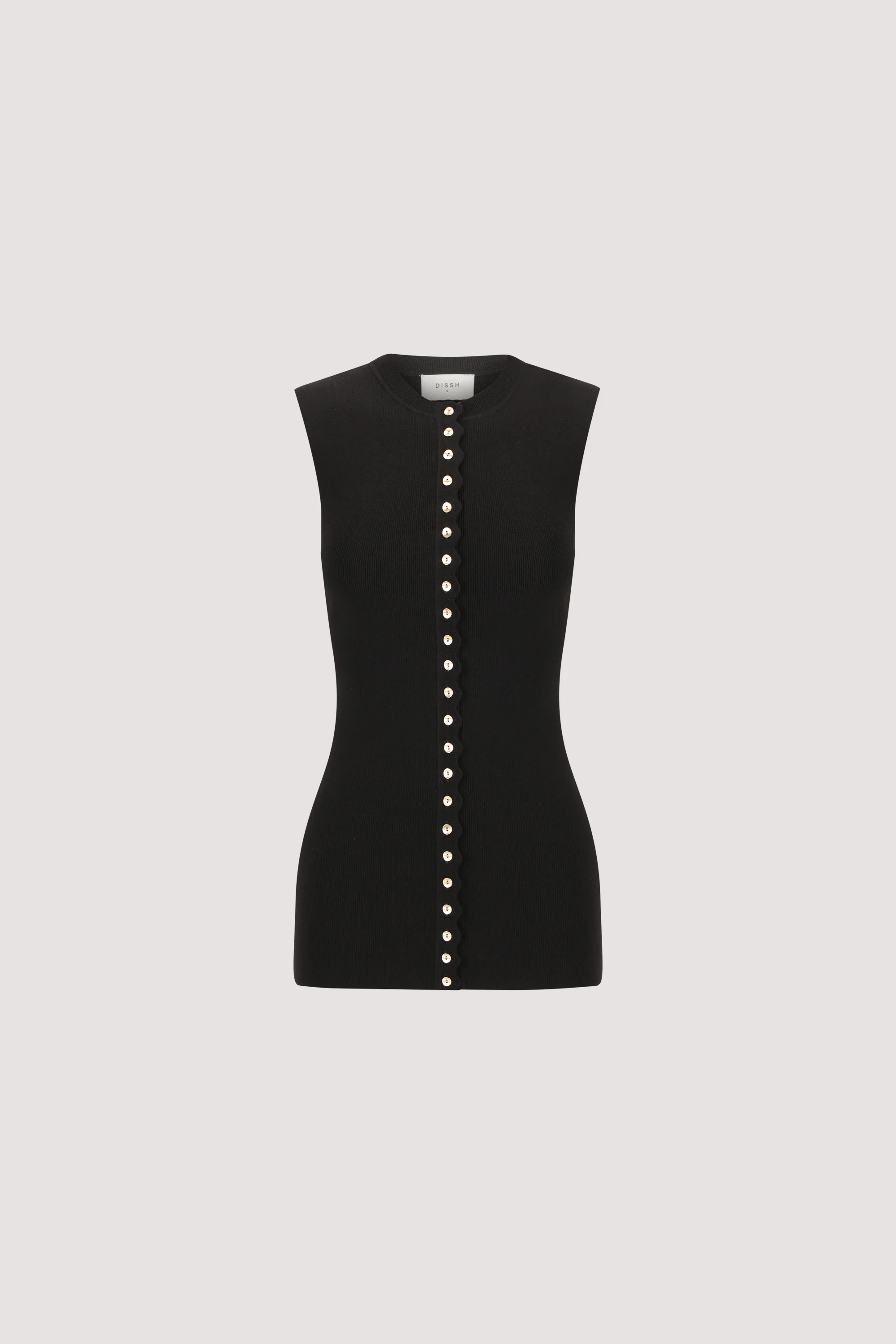 ZOE BLACK SCALLOPED KNIT VEST - Image 5